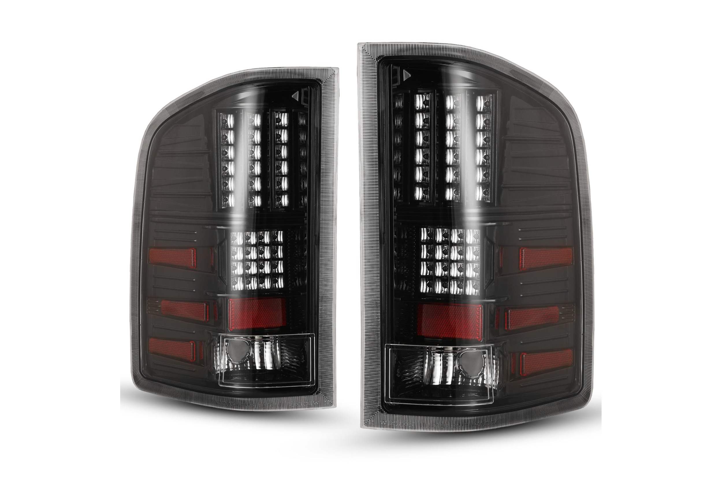 07-14 Chevrolet Silverado: Winjet LED Tail Lights - Gloss Black/Clear