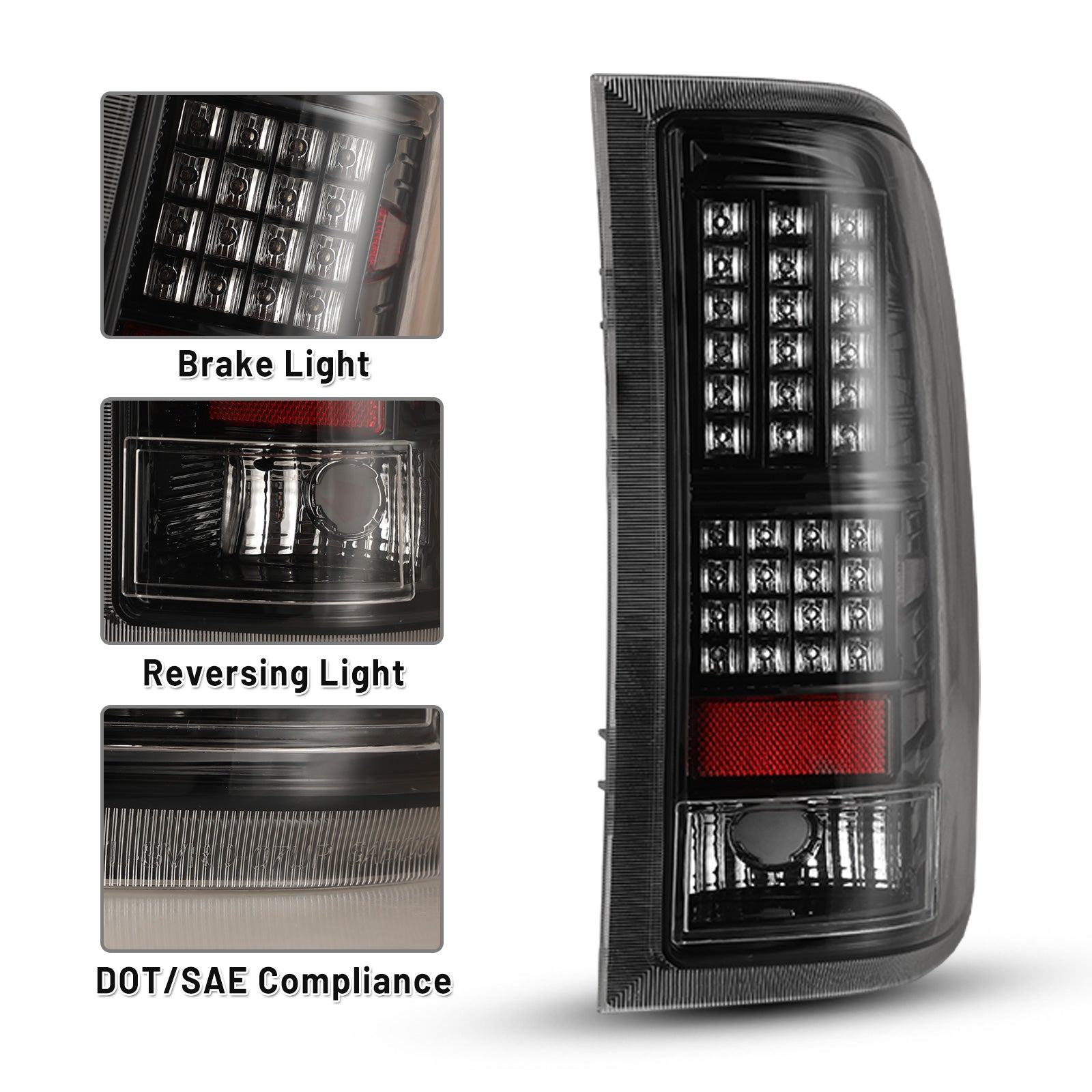 07-14 Chevrolet Silverado: Winjet LED Tail Lights - Gloss Black/Clear photo 2
