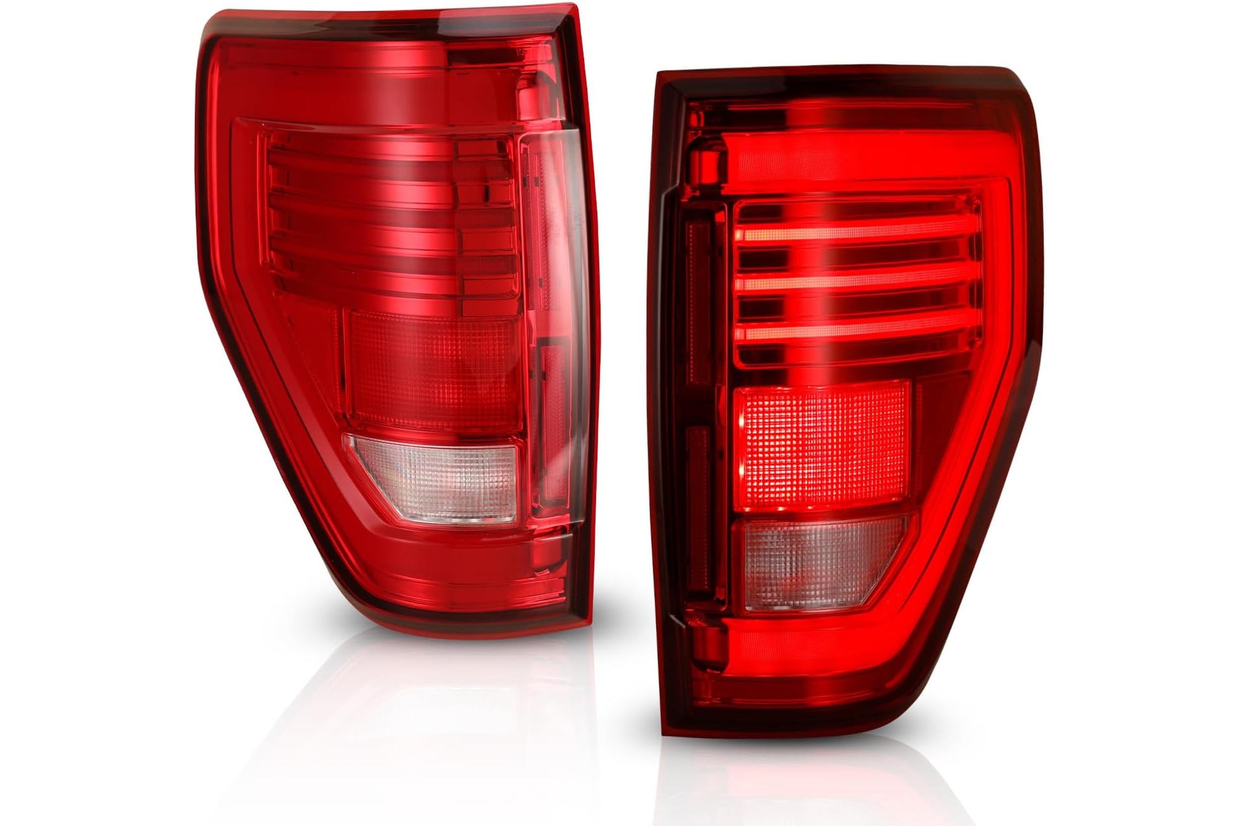 09-14 Ford F-150: Winjet LED Tail Lights - Chrome/Red
