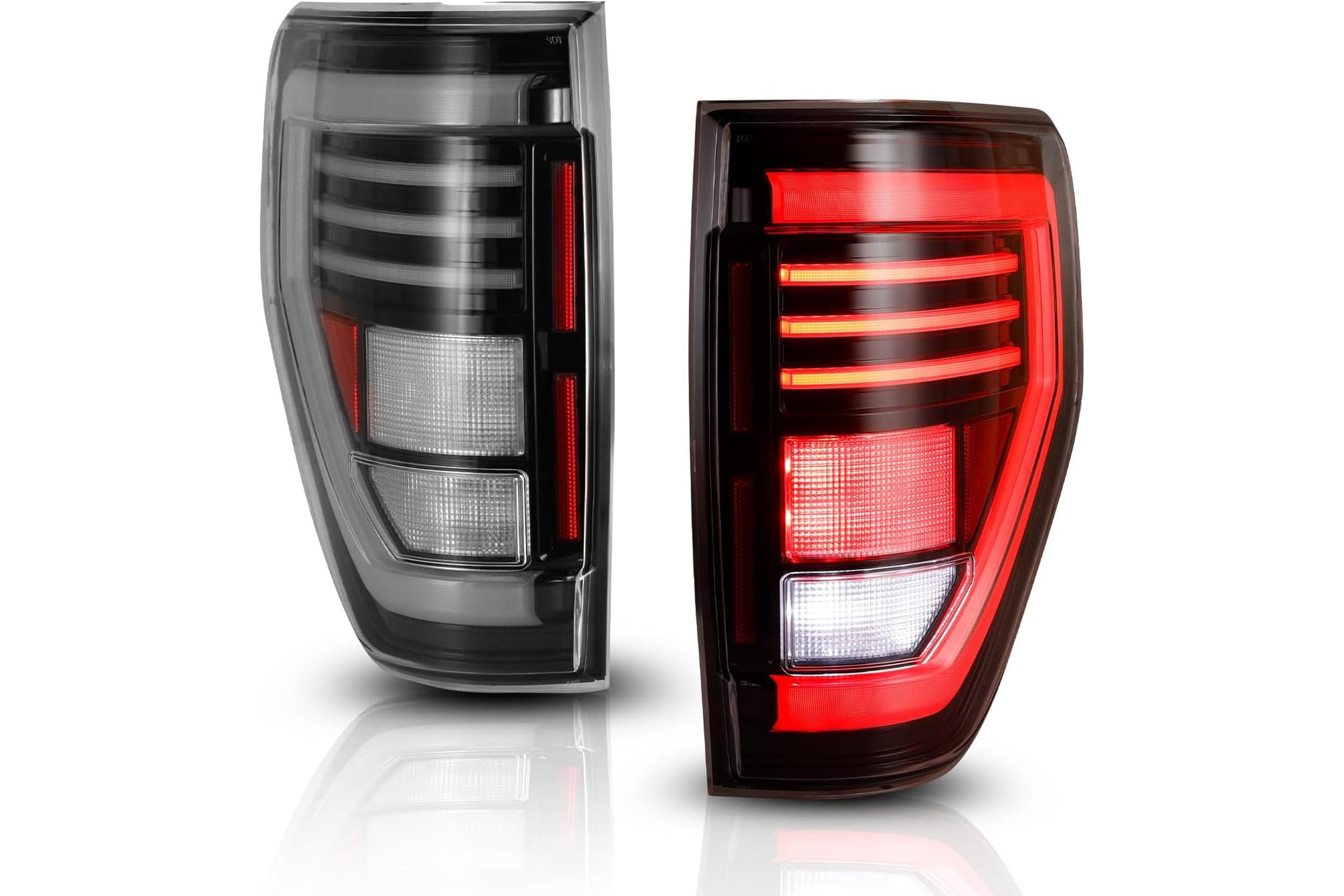 09-14 Ford F-150: Winjet LED Tail Lights - Gloss Black/Clear