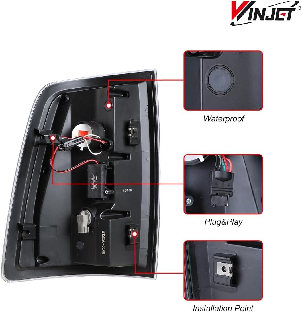 19-23 Ram 1500 Classic: Winjet LED Tail Lights - Gloss Black/Clear photo 3