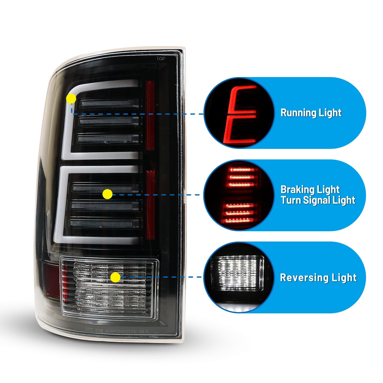 09-19 Ram 1500/HD: Renegade LED Tail Lights - Black/Clear photo 4