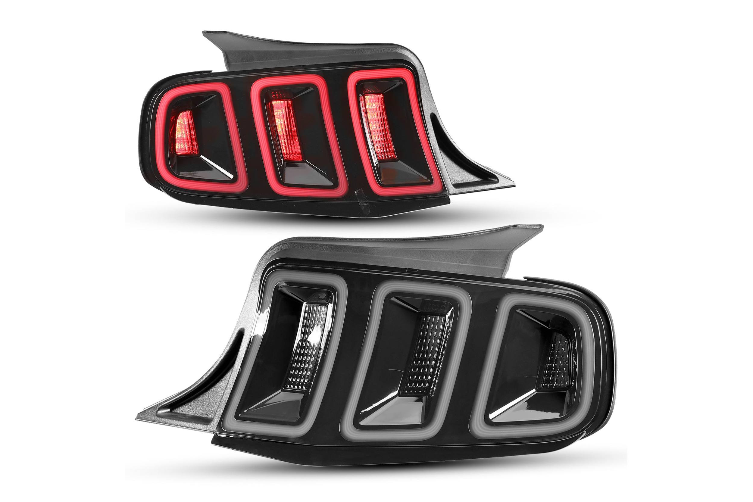 10-14 Ford Mustang: Renegade LED Tail Lights - Gloss Black/Clear