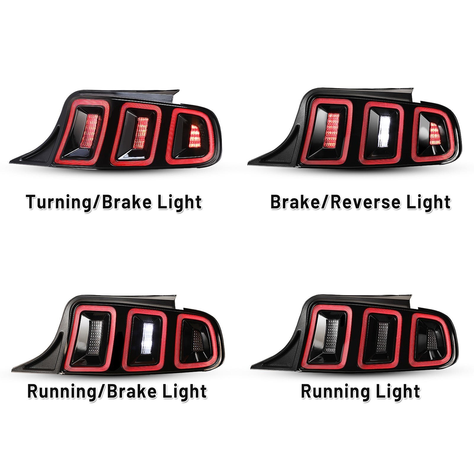 10-14 Ford Mustang: Renegade LED Tail Lights - Gloss Black/Smoke photo 4