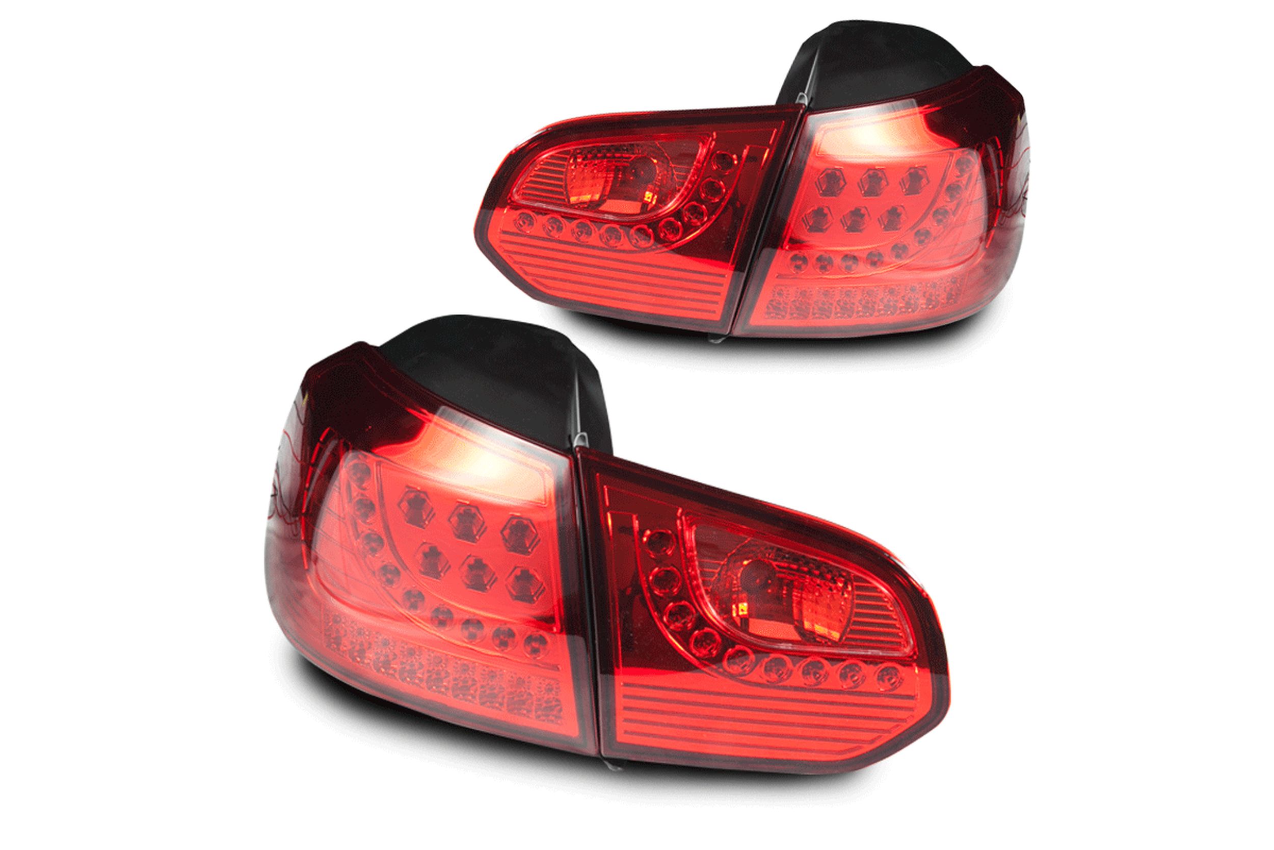 10-14 Volkswagen Golf GTI VI: Winjet LED Tail Lights - Chrome/Red