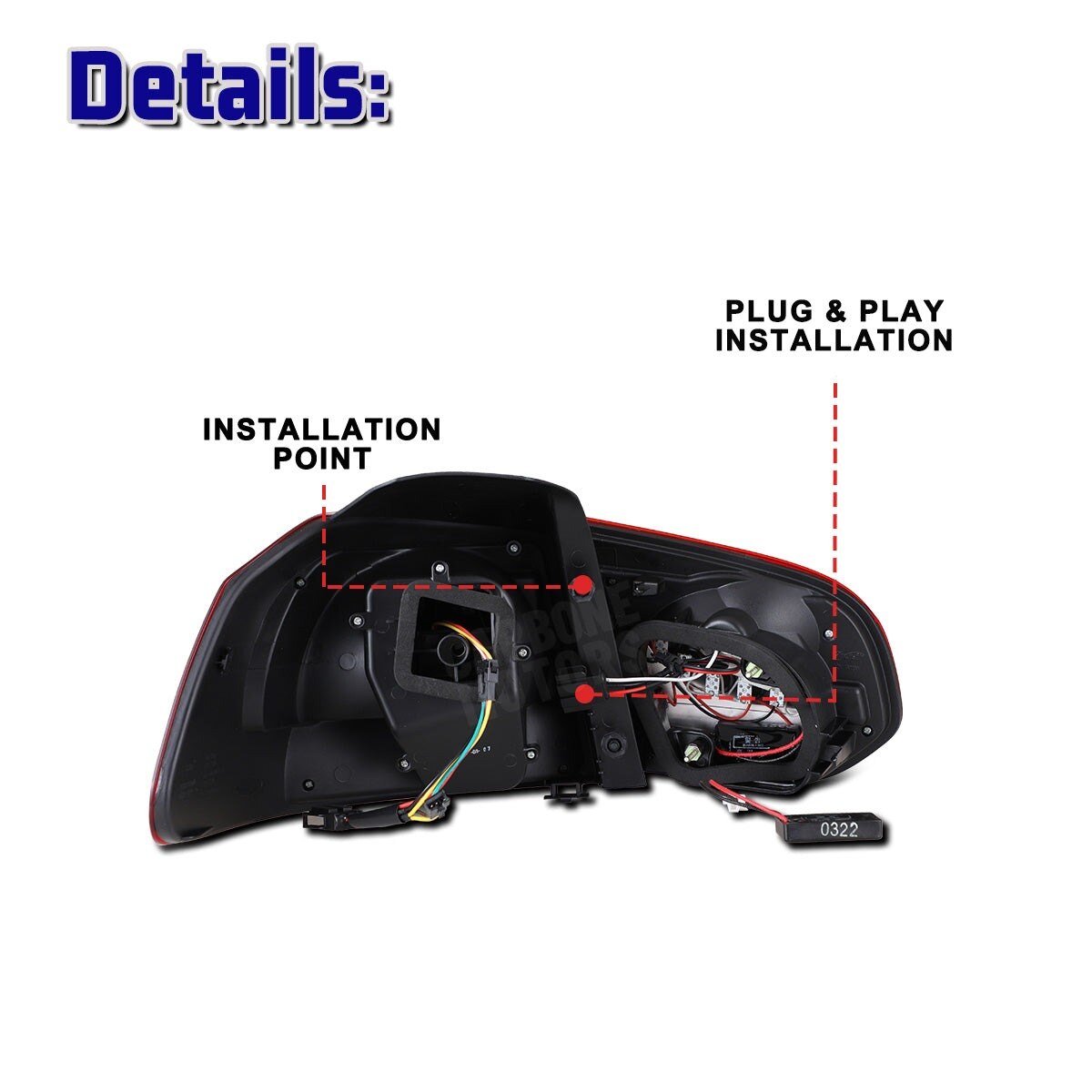 10-14 Volkswagen Golf GTI VI: Winjet LED Tail Lights - Chrome/Red photo 3