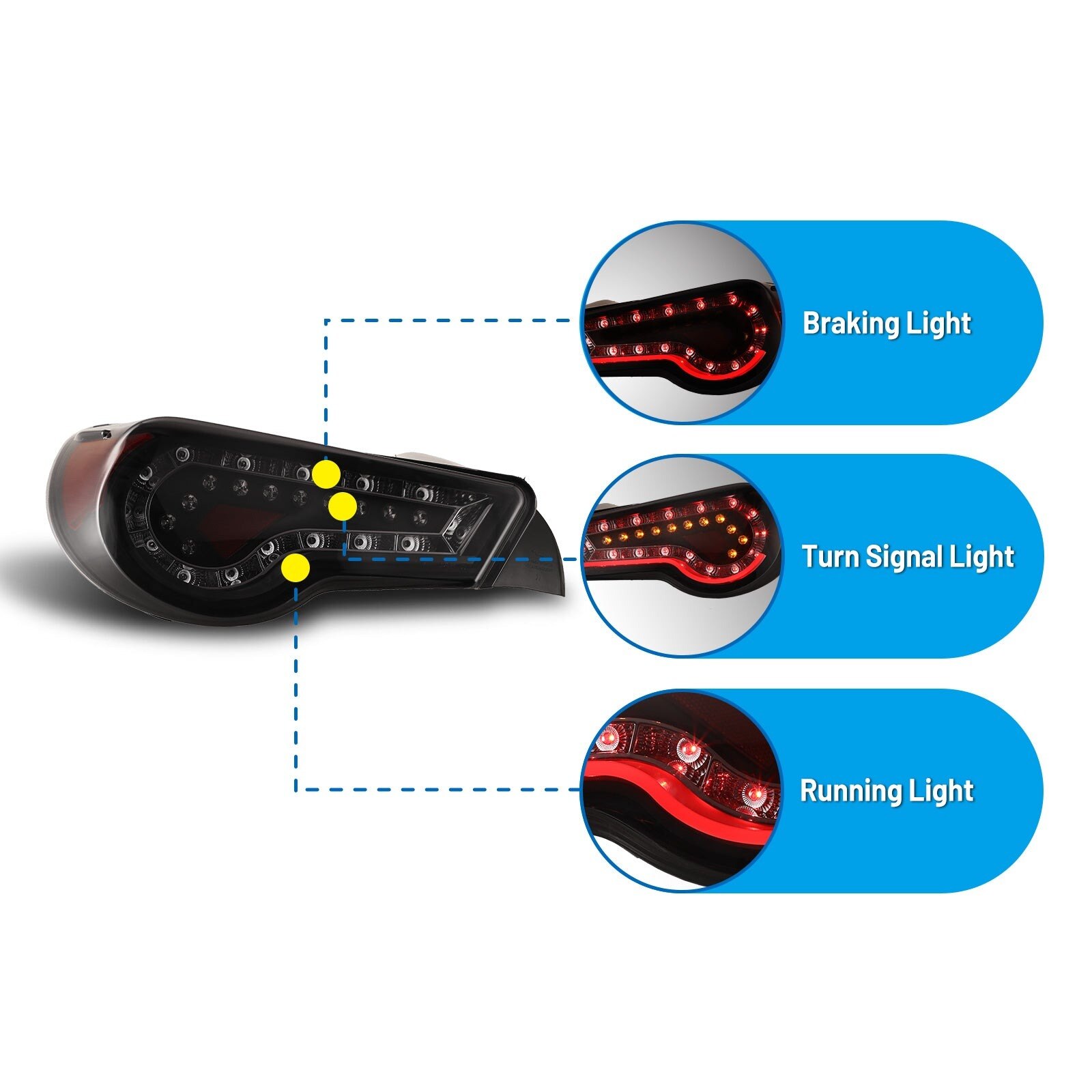 13-16 Scion FR-S: Renegade LED Tail Lights - Black/Smoke photo 3