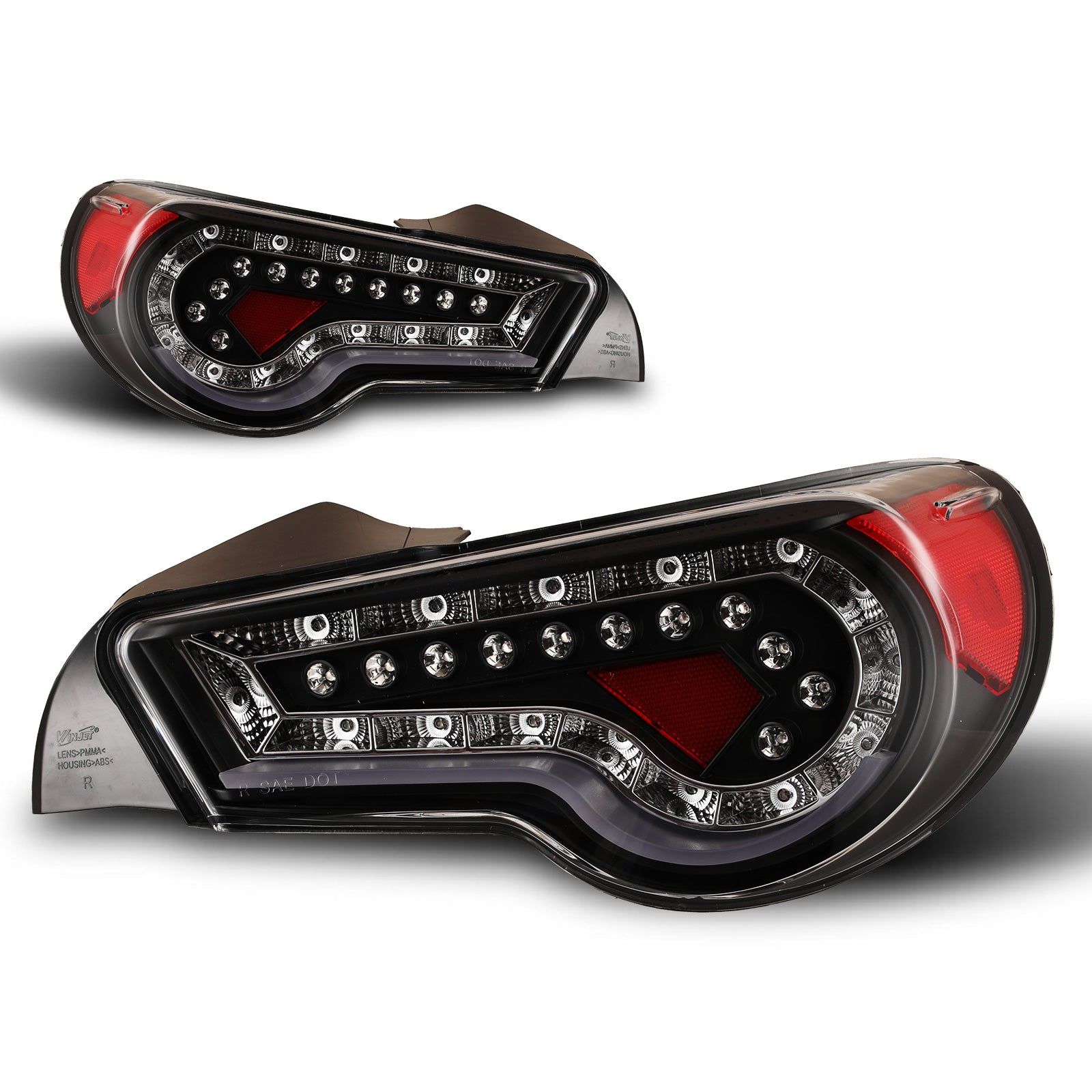 17-20 Toyota GT86: Renegade LED Tail Lights - Gloss Black/Clear photo 2