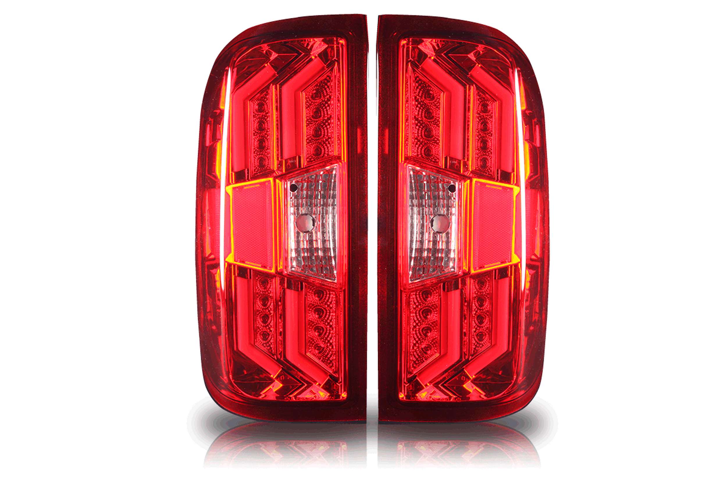 14-19 Chevrolet Silverado: Renegade LED Tail Lights - Chrome/Red