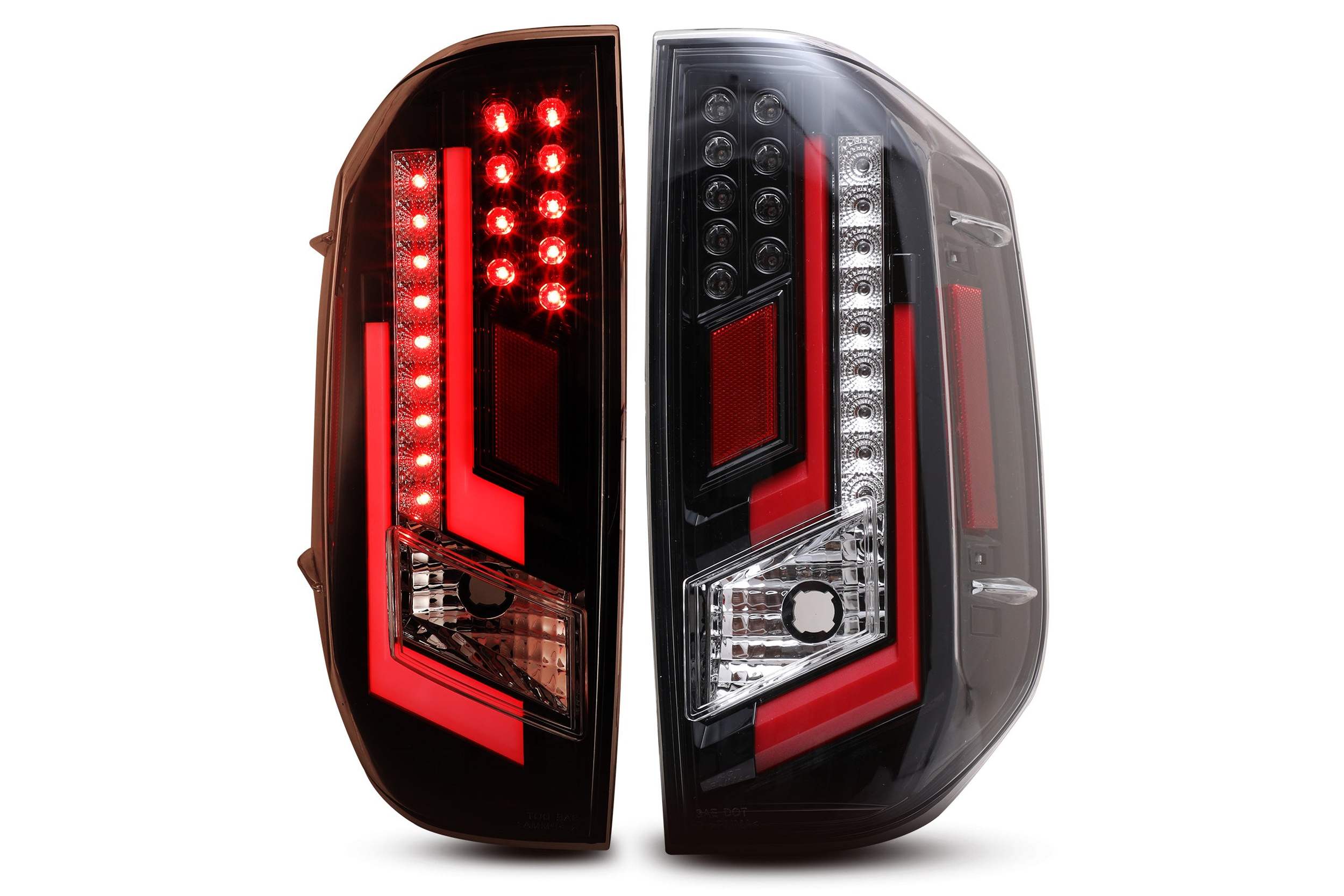 14-21 Toyota Tundra: Renegade LED Tail Lights - Gloss Black/Clear/Red Glow Bar