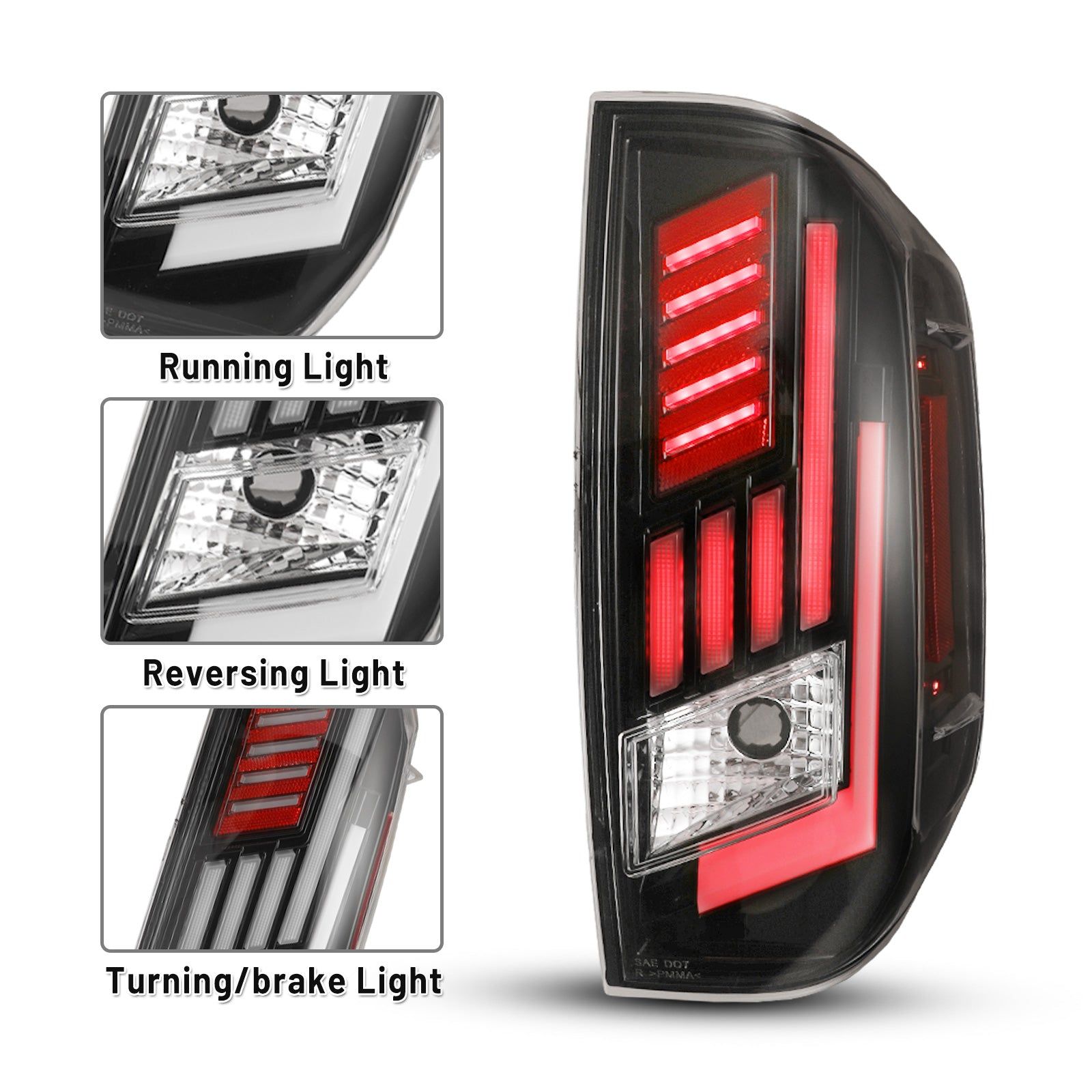14-21 Toyota Tundra: Renegade LED Sequential Tail Lights - Gloss Black/Clear photo 2