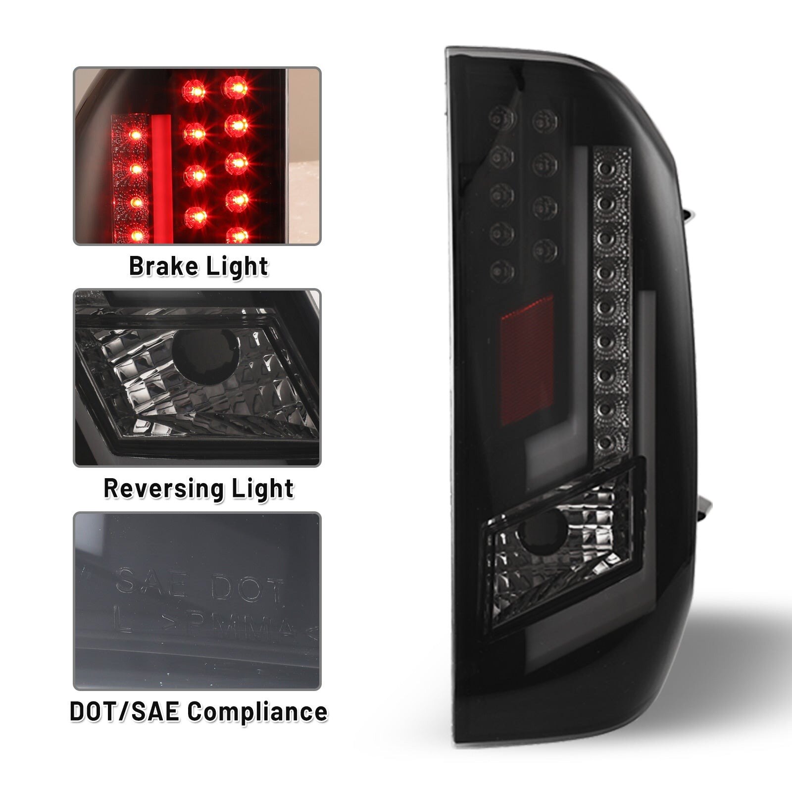 14-21 Toyota Tundra: Renegade LED Tail Lights - Black/Smoke photo 2