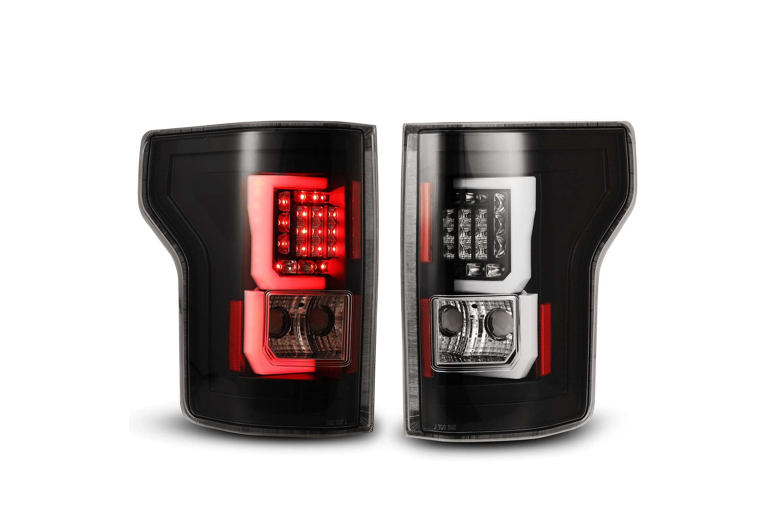 15-17 Ford F-150: Winjet LED Tail Lights - Black/Clear