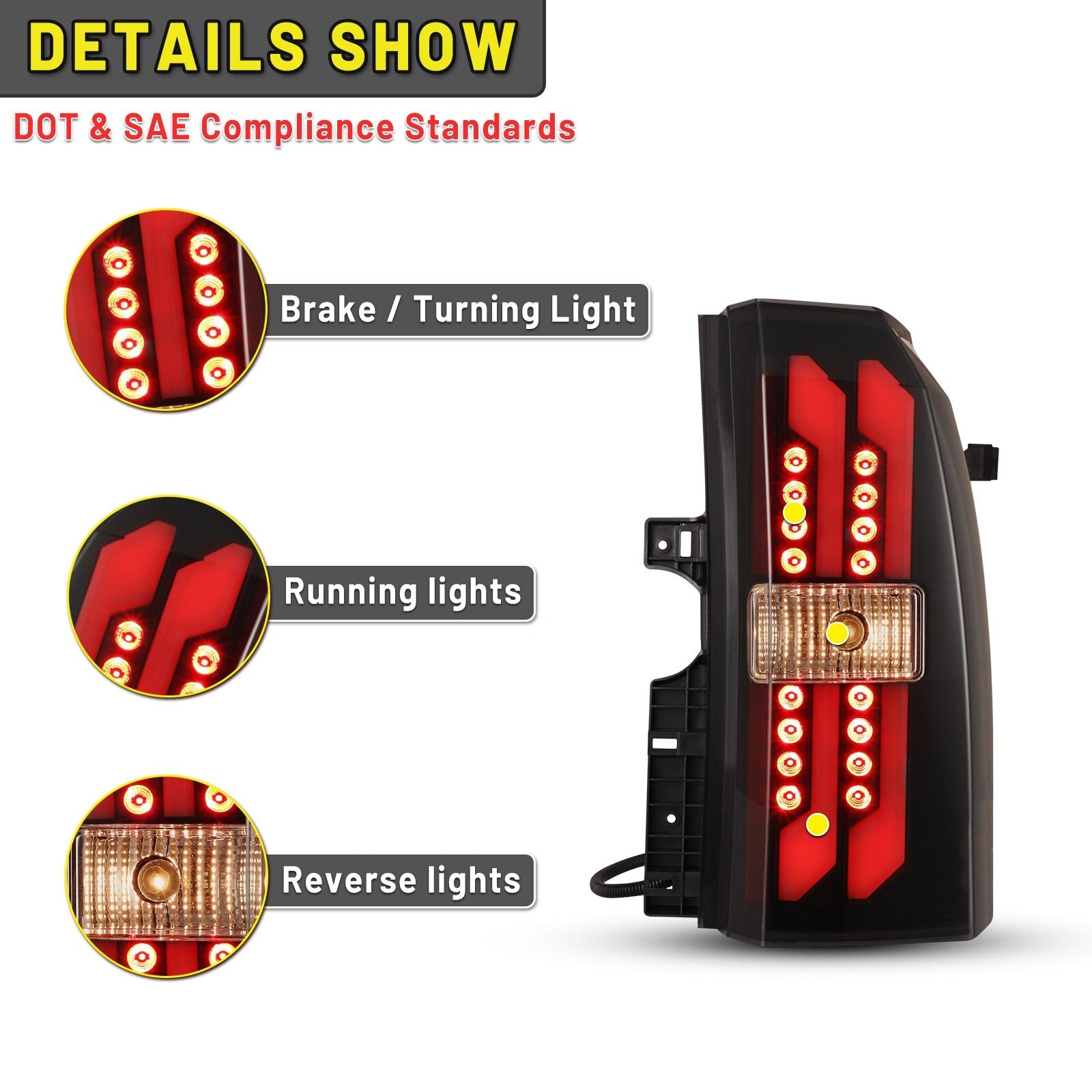 15-20 Chevrolet Suburban: Renegade LED Tail Lights - Black/Smoke photo 2