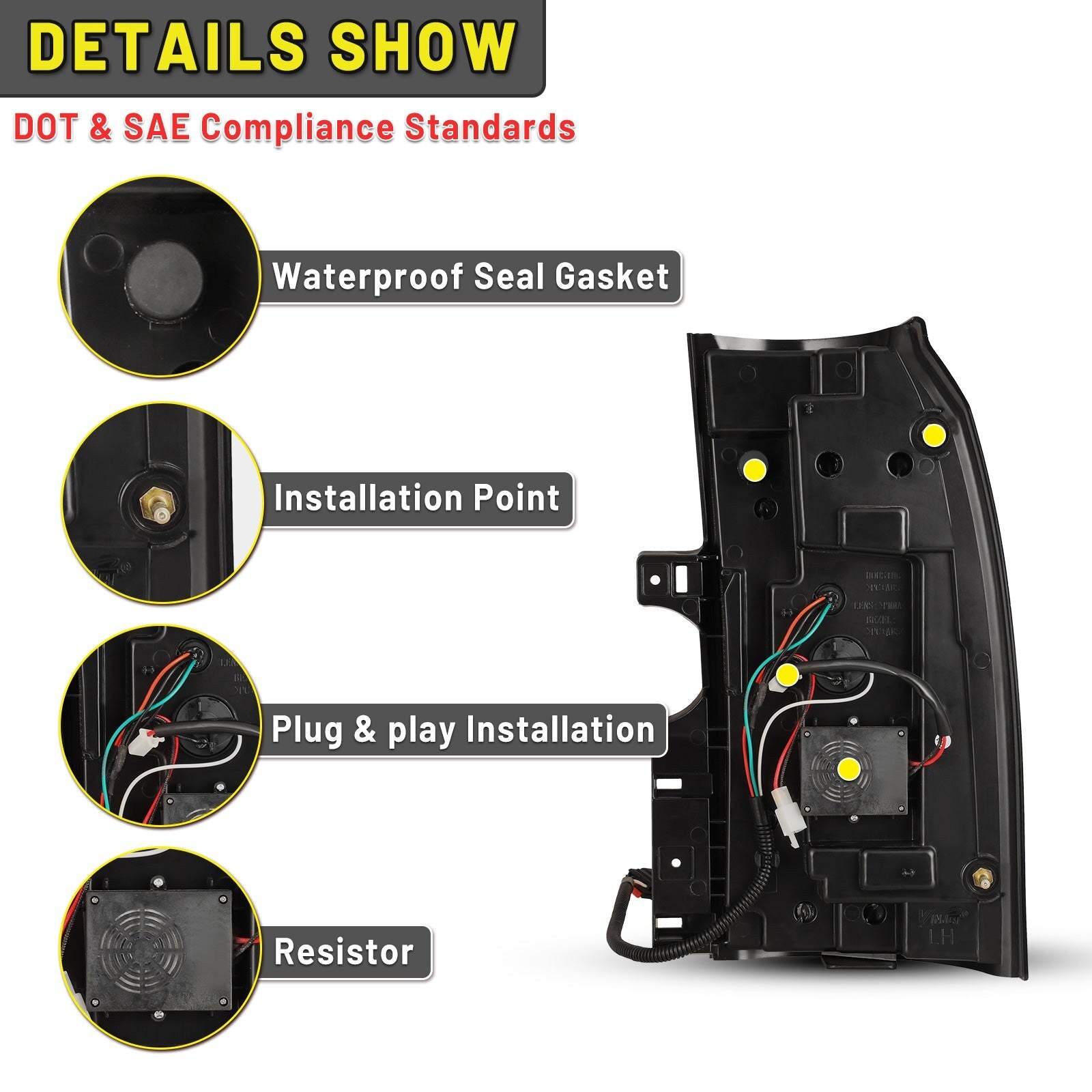 15-20 Chevrolet Tahoe: Renegade LED Tail Lights - Black/Smoke photo 3