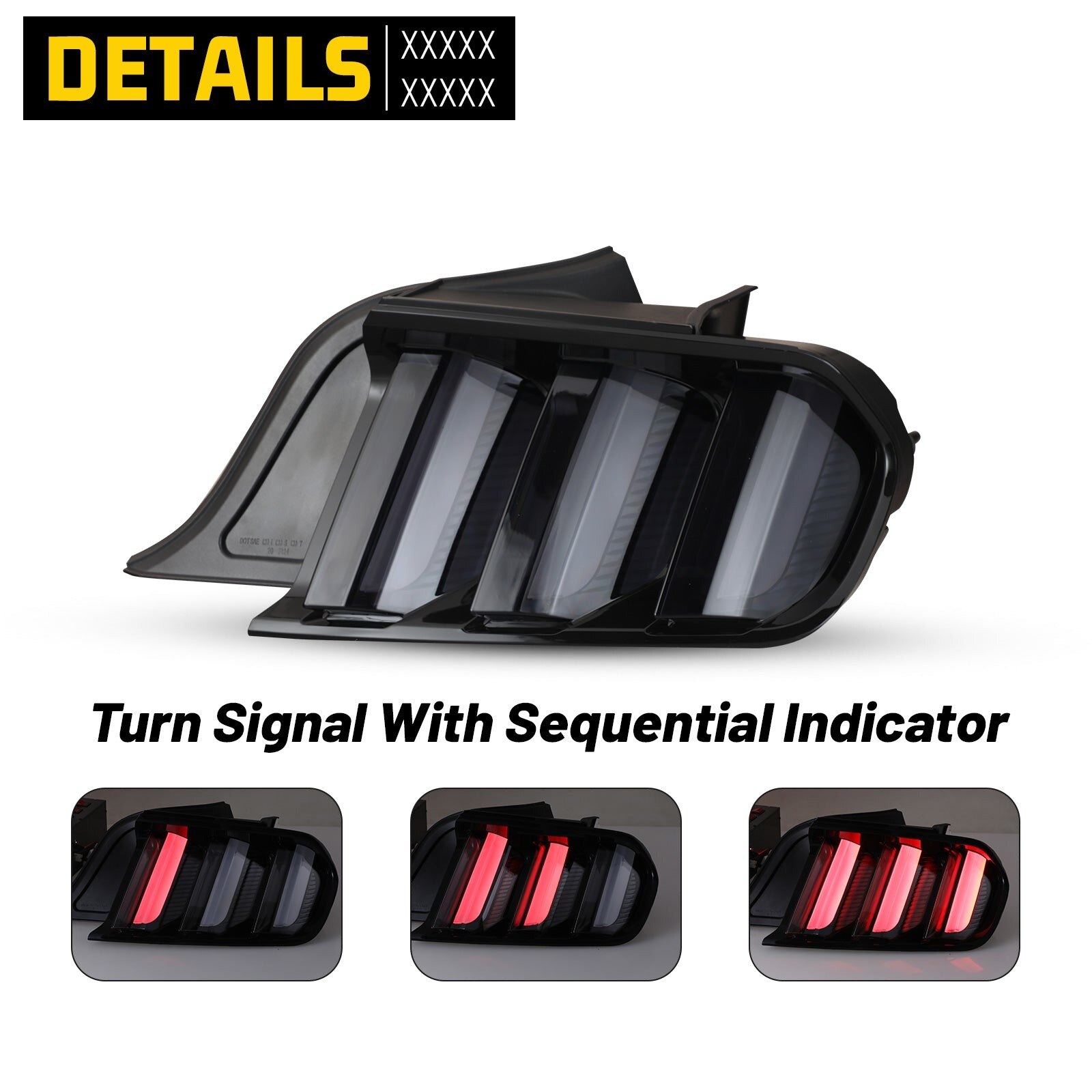 15-23 Ford Mustang: Renegade Euro Style LED Tail Lights - Gloss Black/Smoke photo 4