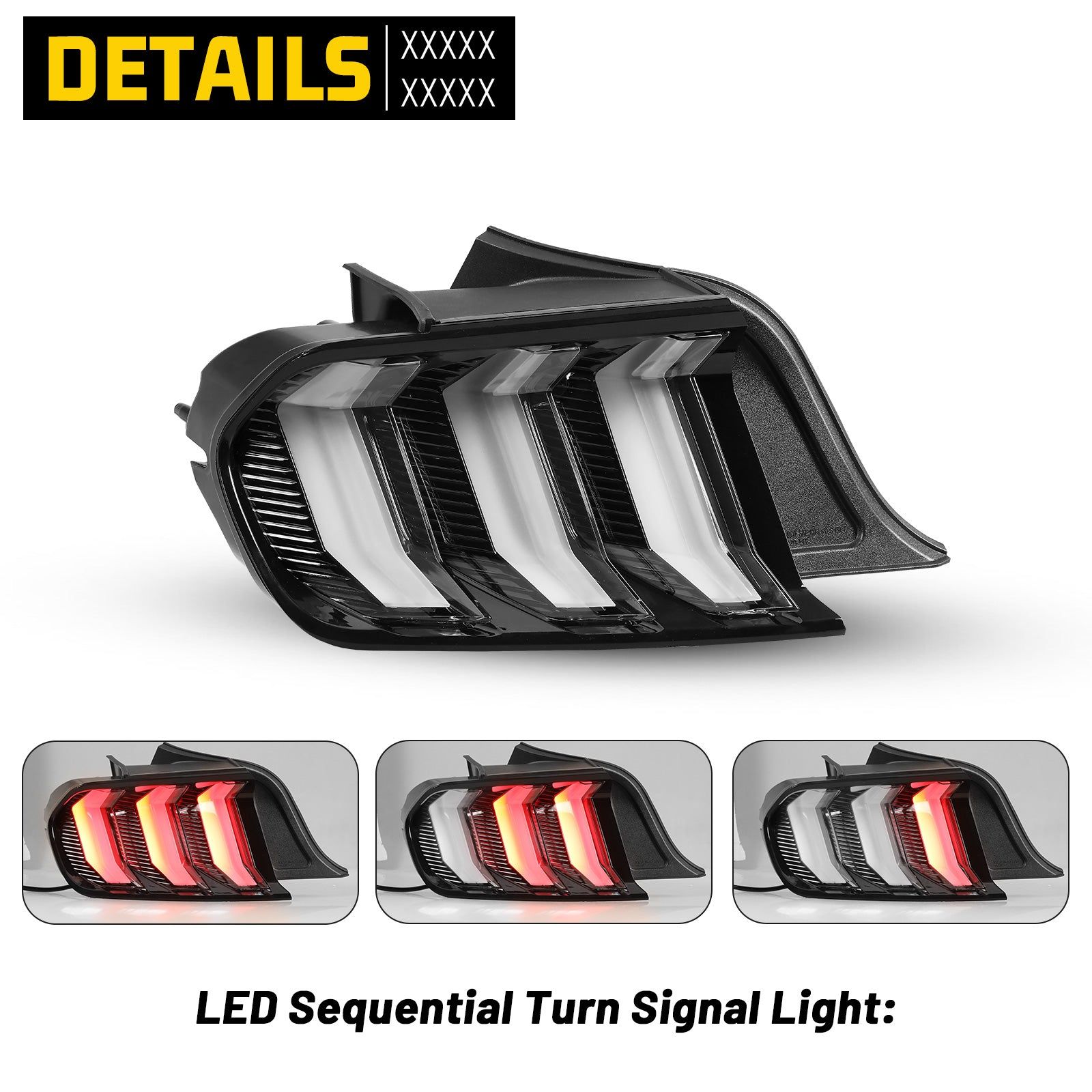 15-23 Ford Mustang: Renegade LED Tail Lights - Gloss Black/Clear photo 4