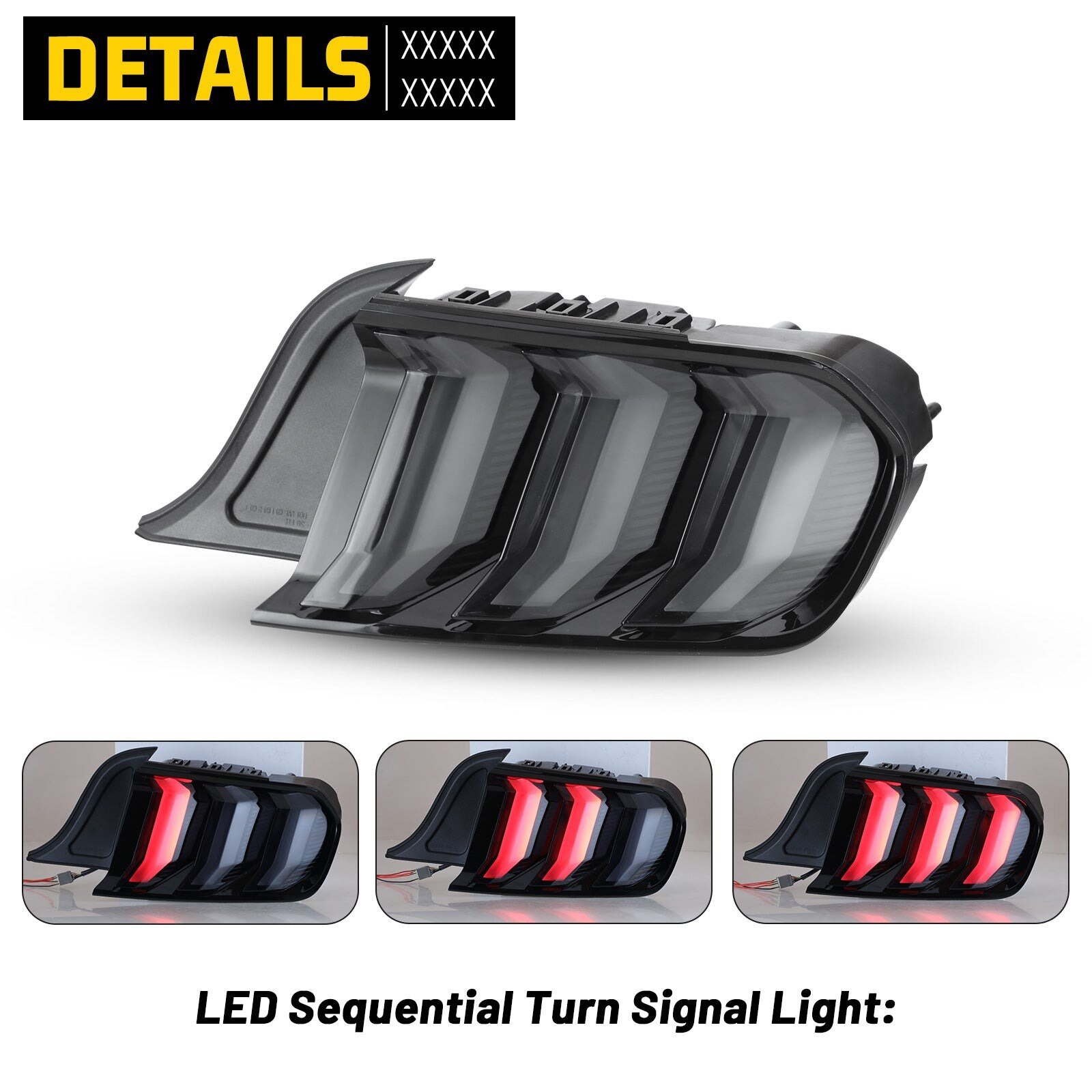 15-23 Ford Mustang: Renegade LED Tail Lights - Gloss Black/Smoke photo 2