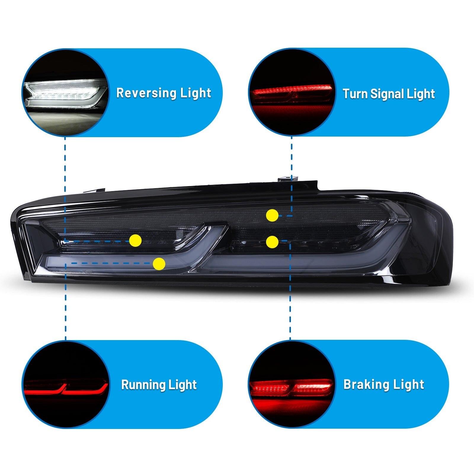 16-18 Chevrolet Camaro: Renegade LED Tail Lights - Chrome/Smoke photo 2