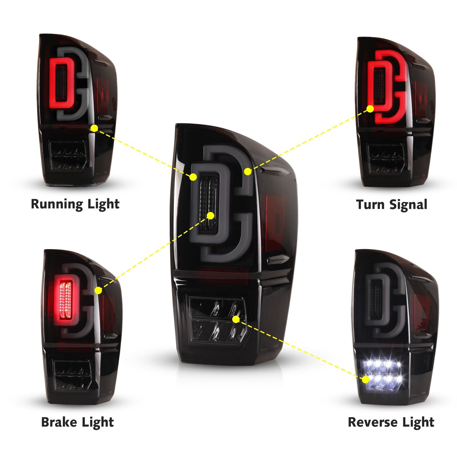 16-23 Toyota Tacoma: Renegade LED Sequential Tail Lights - Black/Smoke photo 3