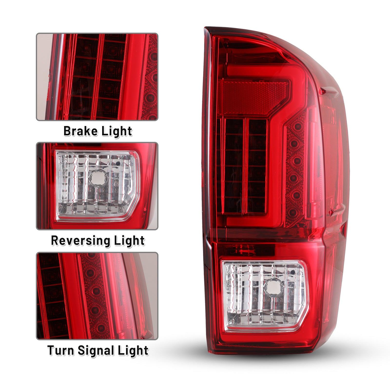 16-23 Toyota Tacoma: Renegade LED Tail Lights - Chrome/Red photo 2