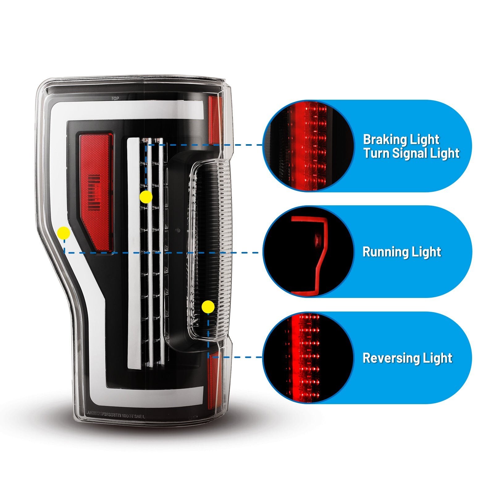 17-19 Ford Super Duty: Renegade LED Tail Lights - Black/Clear photo 2