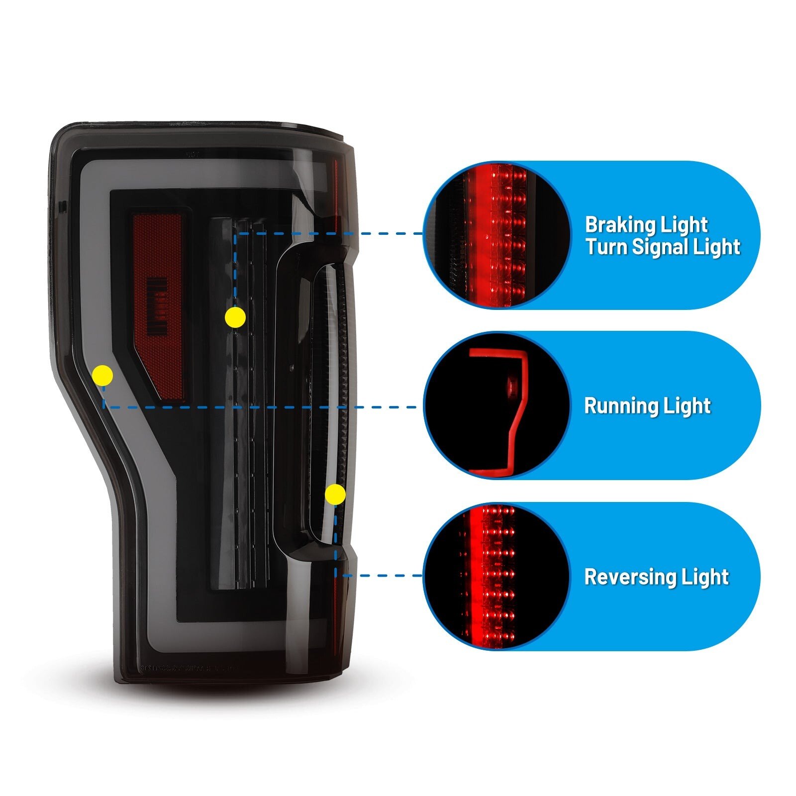 17-19 Ford Super Duty: Renegade LED Tail Lights - Black/Smoke photo 2