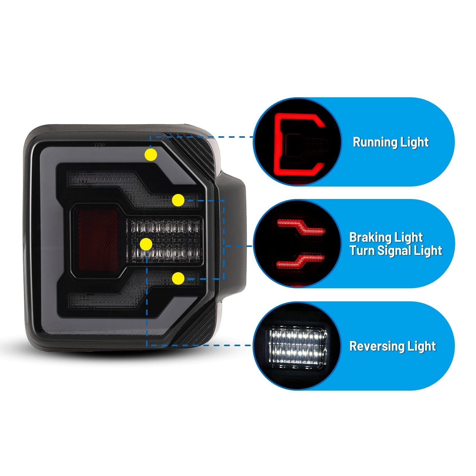 18-24 Jeep Wrangler JL: Renegade LED Tail Lights - Black/Smoke photo 4
