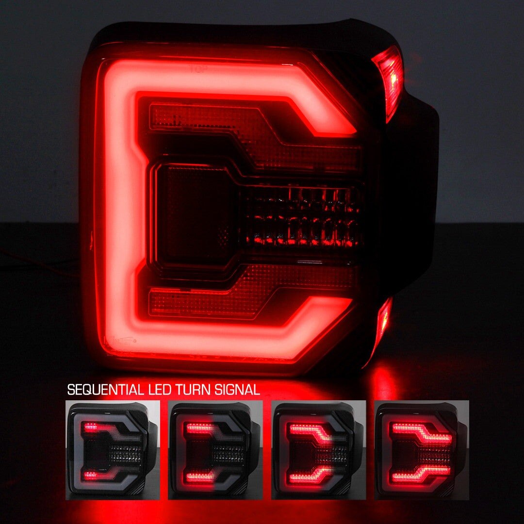 18-24 Jeep Wrangler JL: Renegade LED Tail Lights - Black/Smoke photo 3