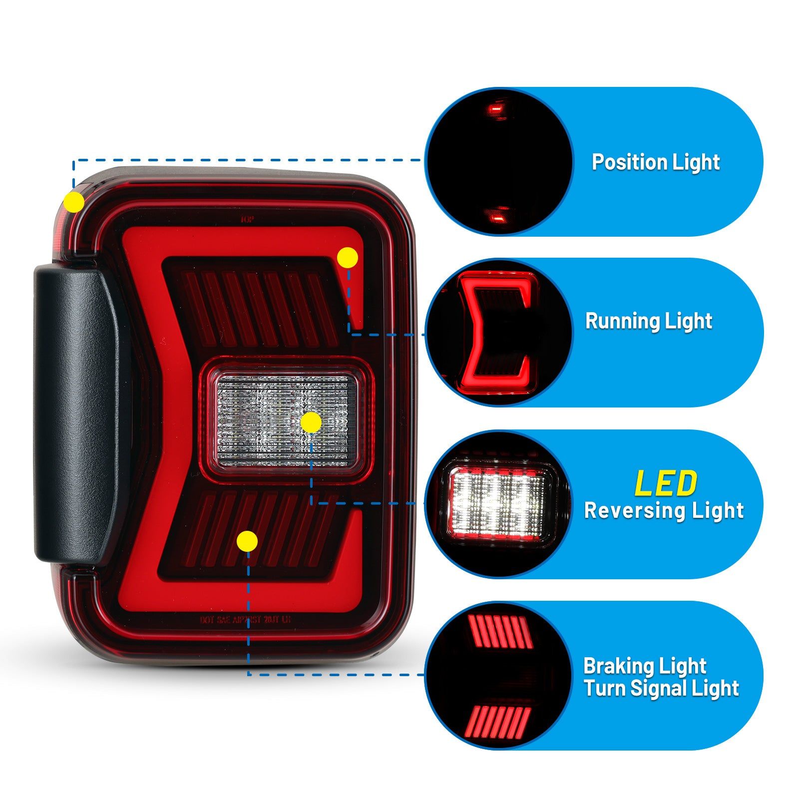 19-24 Jeep Gladiator JT: Renegade LED Tail Lights - Black/Red photo 3