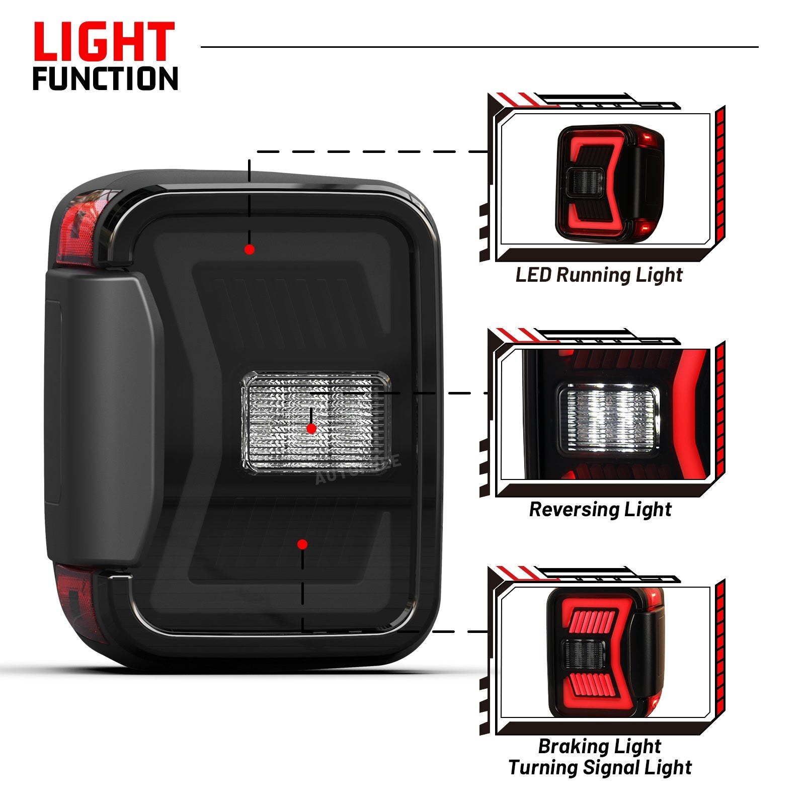 19-24 Jeep Gladiator JT: Renegade LED Tail Lights - Black/Smoke photo 4