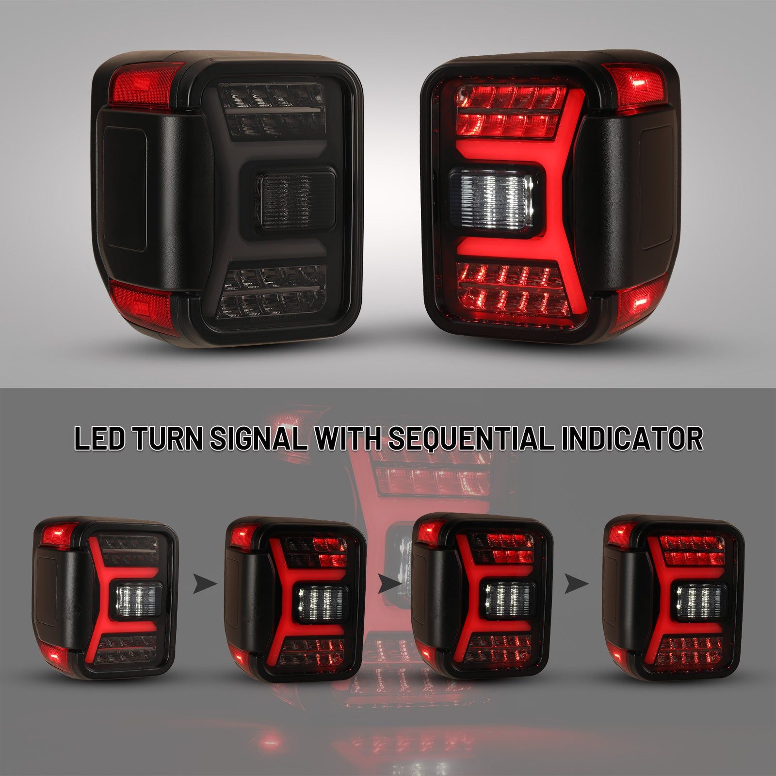 19-24 Jeep Gladiator JT: Renegade LED Tail Lights - Black/Smoke photo 2