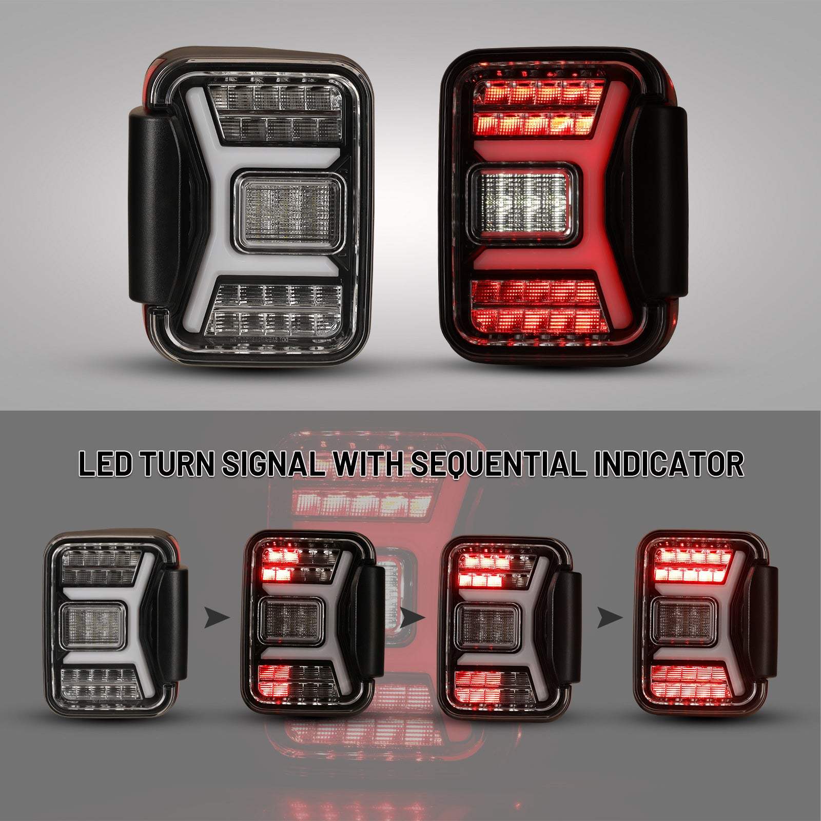 19-24 Jeep Gladiator JT: Renegade LED Tail Lights - Gloss Black/Clear photo 2