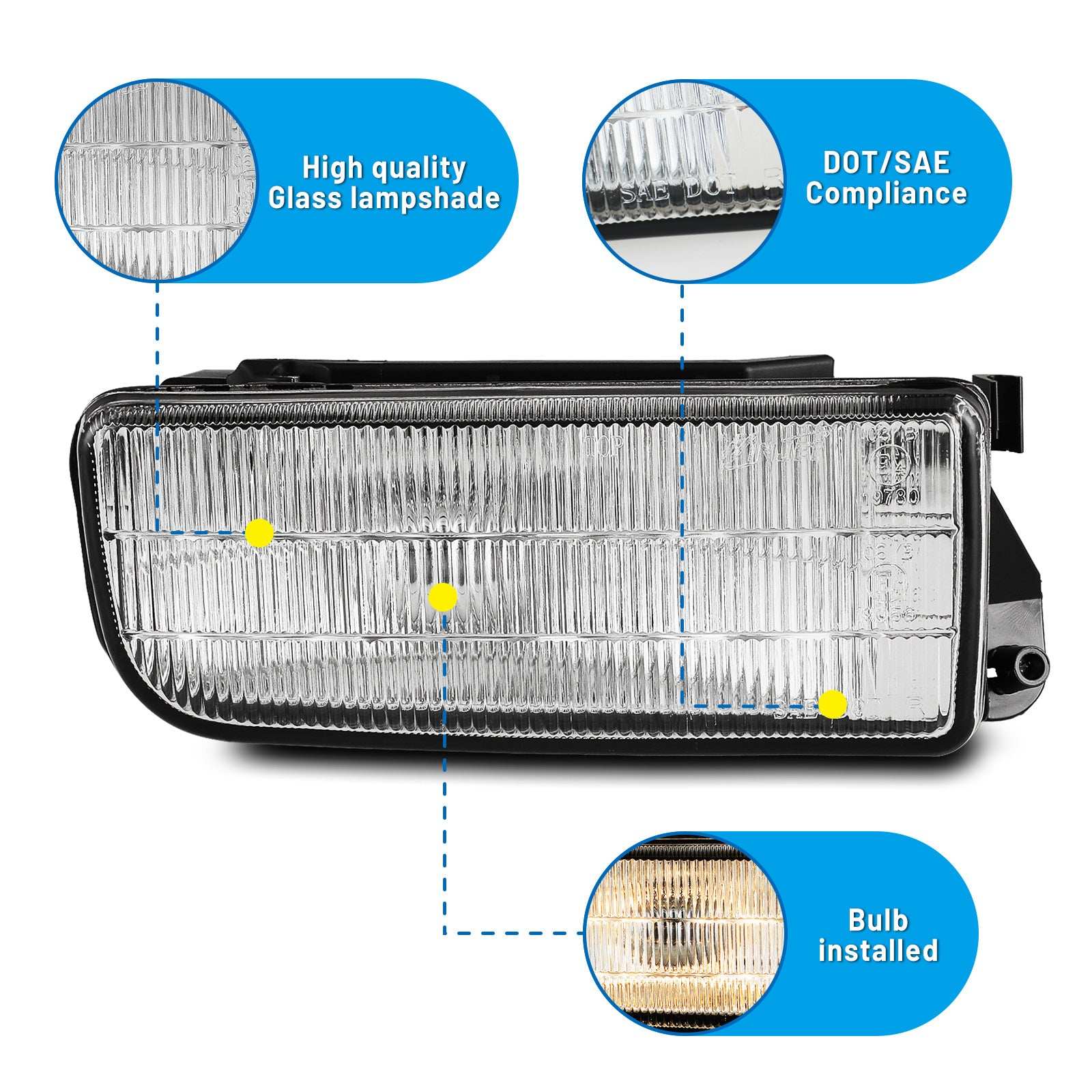 92-98 BMW 3-Series/M3: Winjet Fog Lights OE Replacement - Clear photo 2