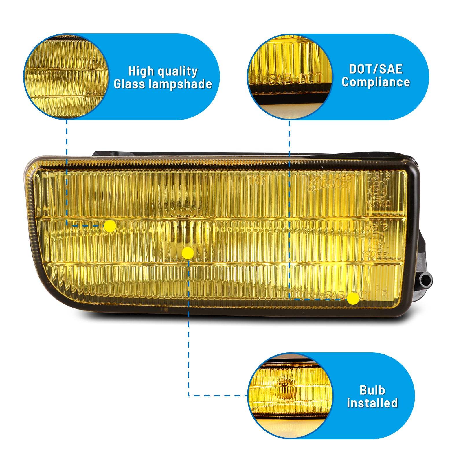 92-98 BMW 3-Series/M3: Winjet Fog Lights OE Replacement - Yellow photo 2