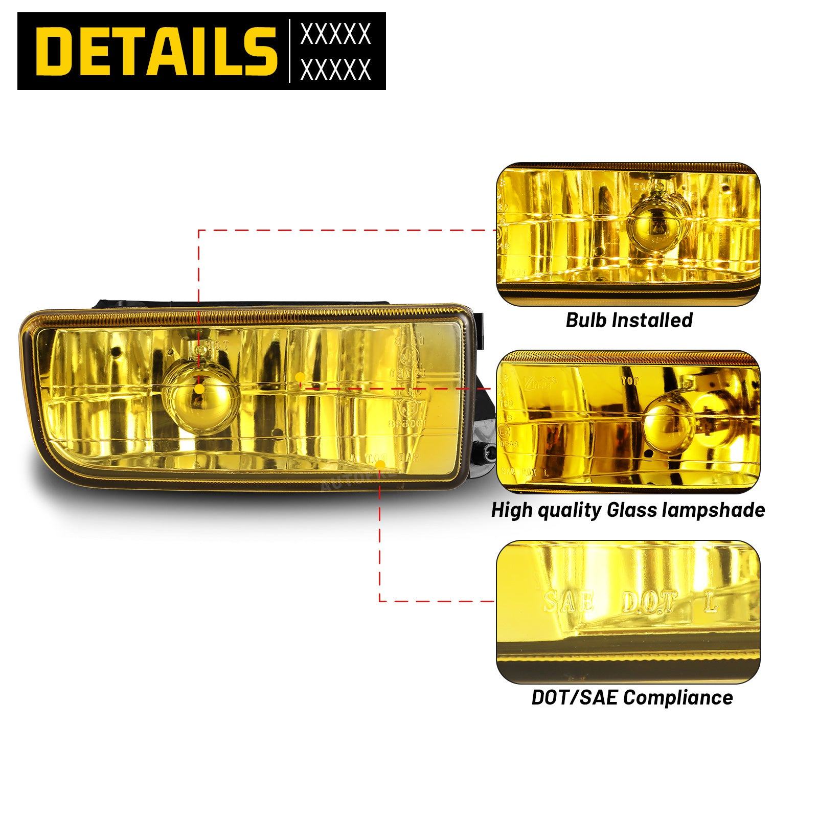 92-98 BMW 3-Series/M3: Winjet Fog Lights OE Replacement - Amber Yellow photo 2