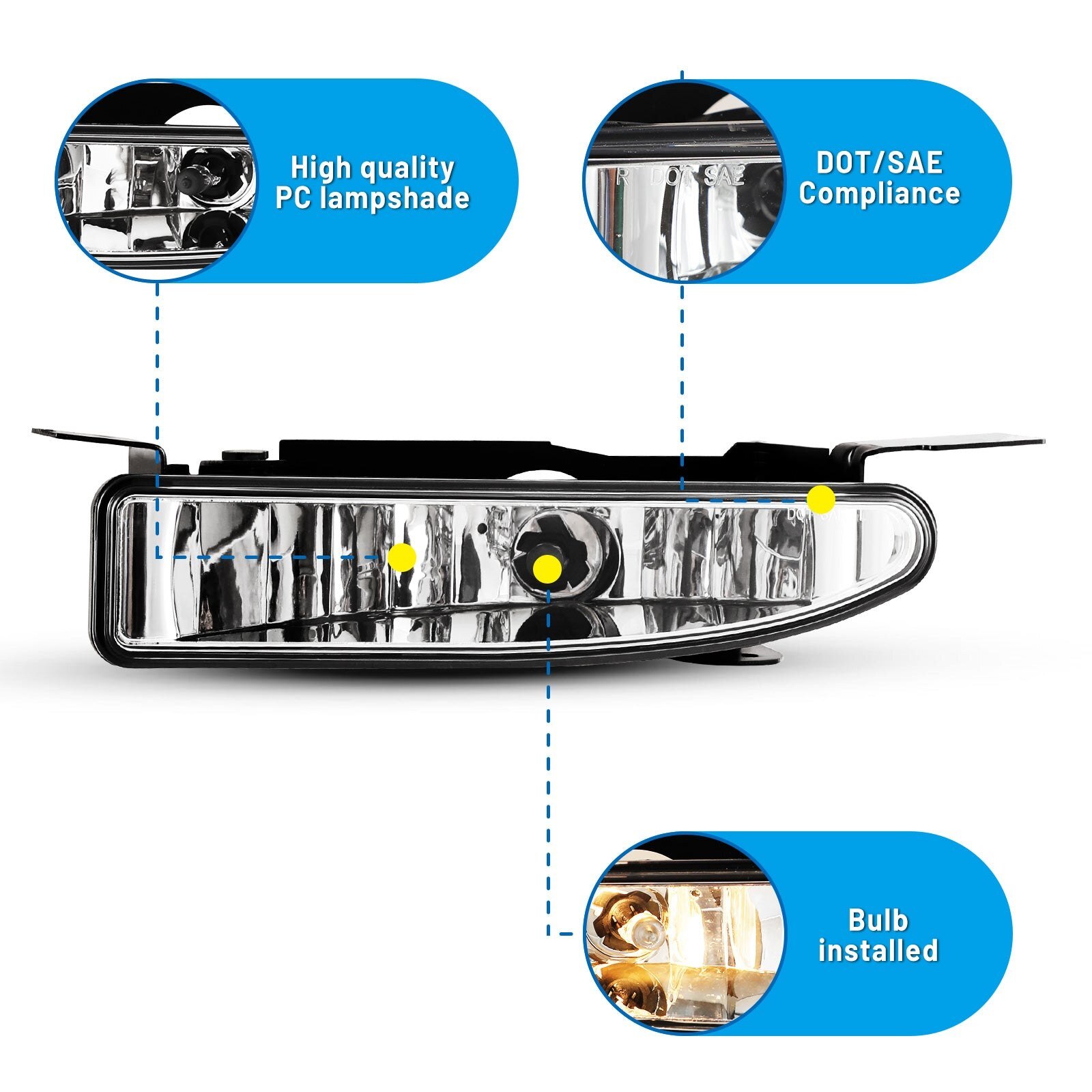 97-05 Buick Regal: Winjet Fog Lights OE Replacement - Clear photo 2