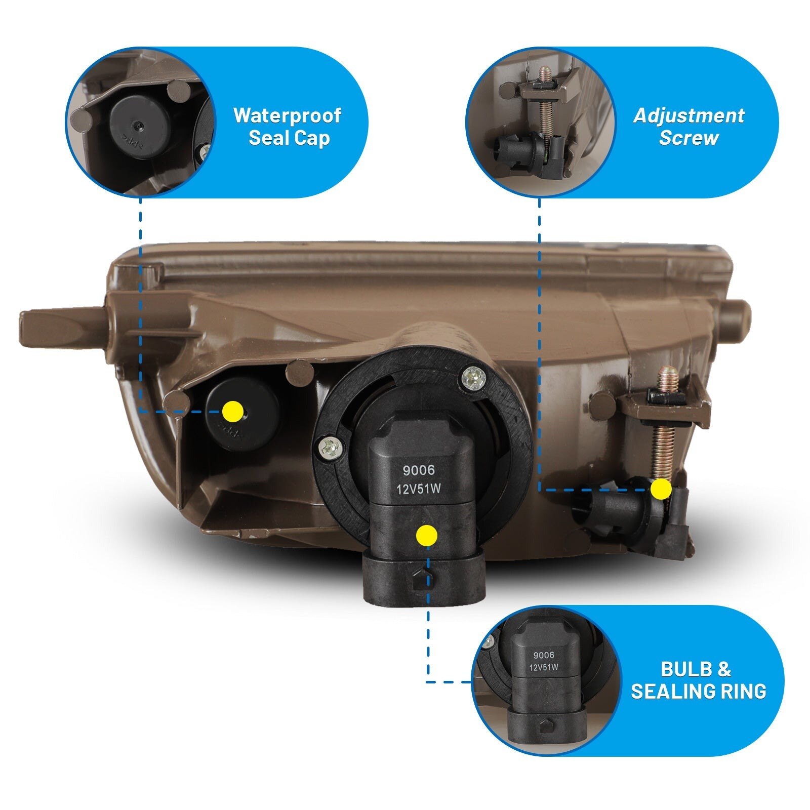 98-03 Toyota Sienna: Winjet Fog Lights - Clear photo 3