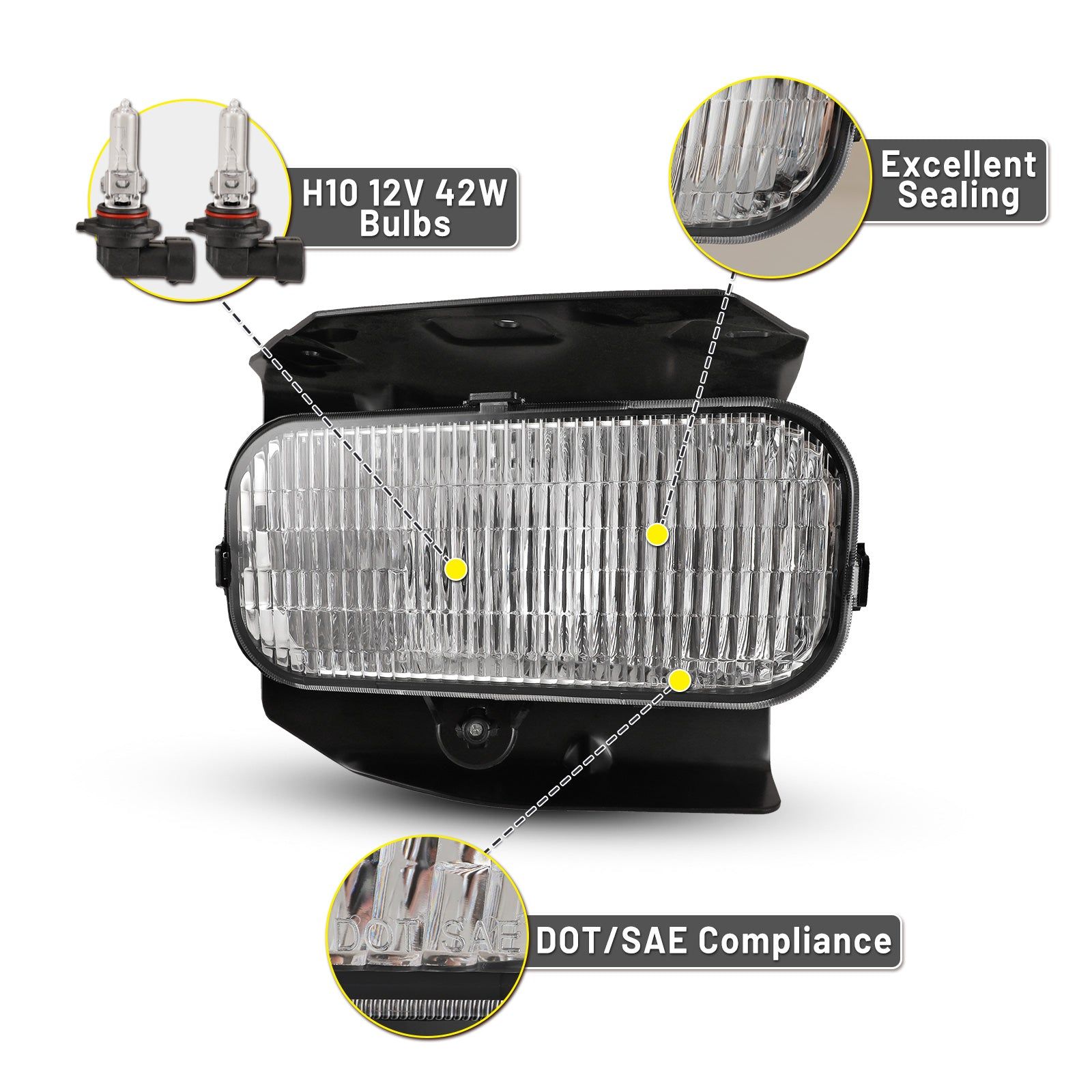 99-04 Ford Super Duty: Winjet Fog Lights OE Replacement - Clear photo 2