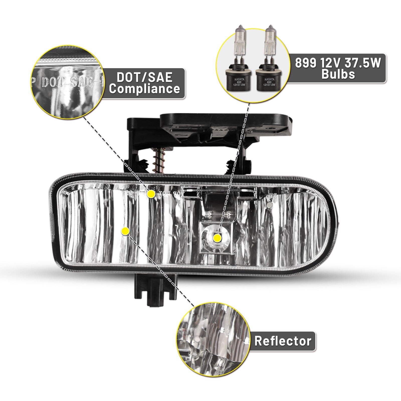 99-02 GMC Sierra: Winjet Fog Lights OE Replacement - Clear photo 2