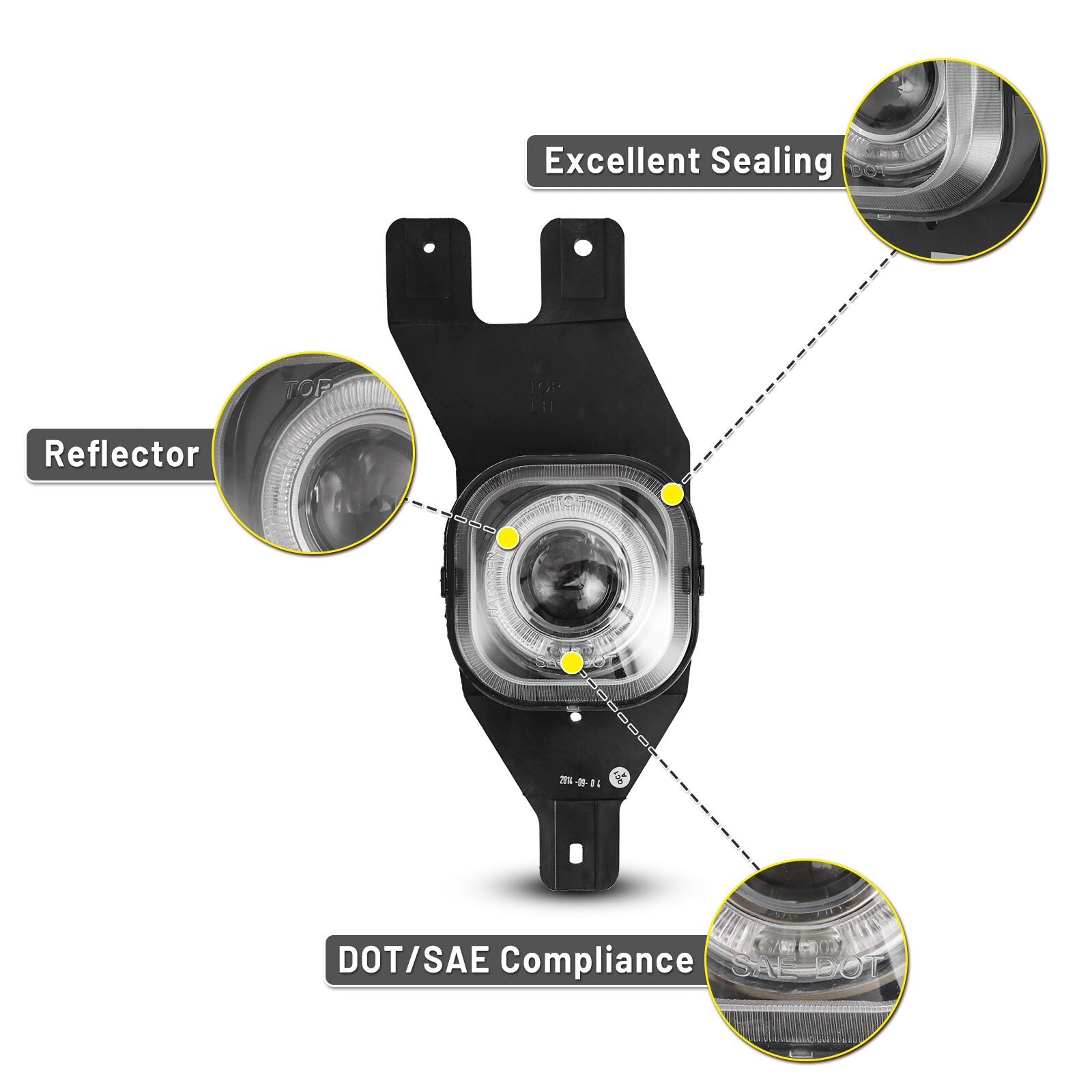 99-04 Ford Super Duty: Winjet Halo Projector Fog Lights - Clear photo 2