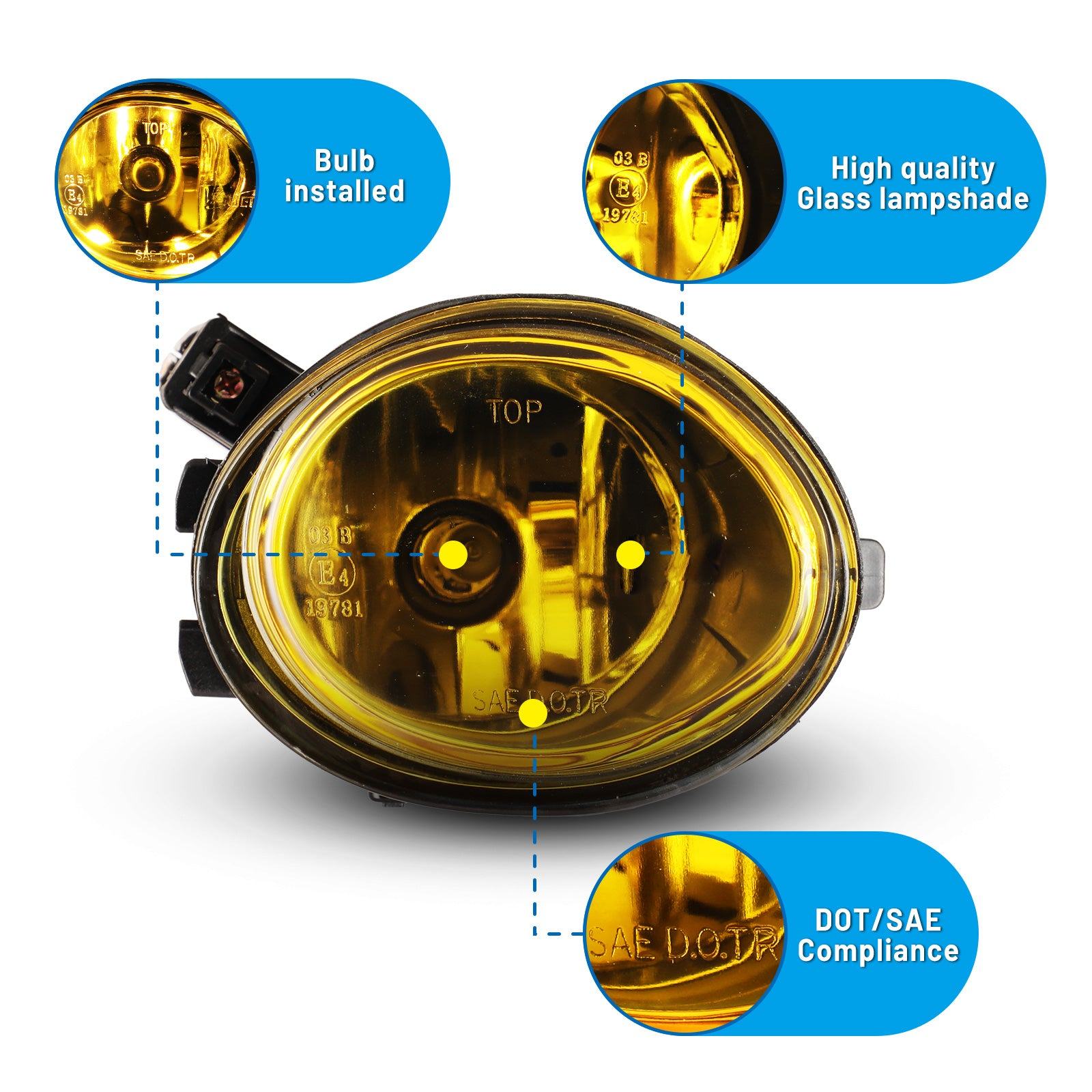 00-03 BMW M5: Winjet Fog Lights - Amber Yellow photo 2