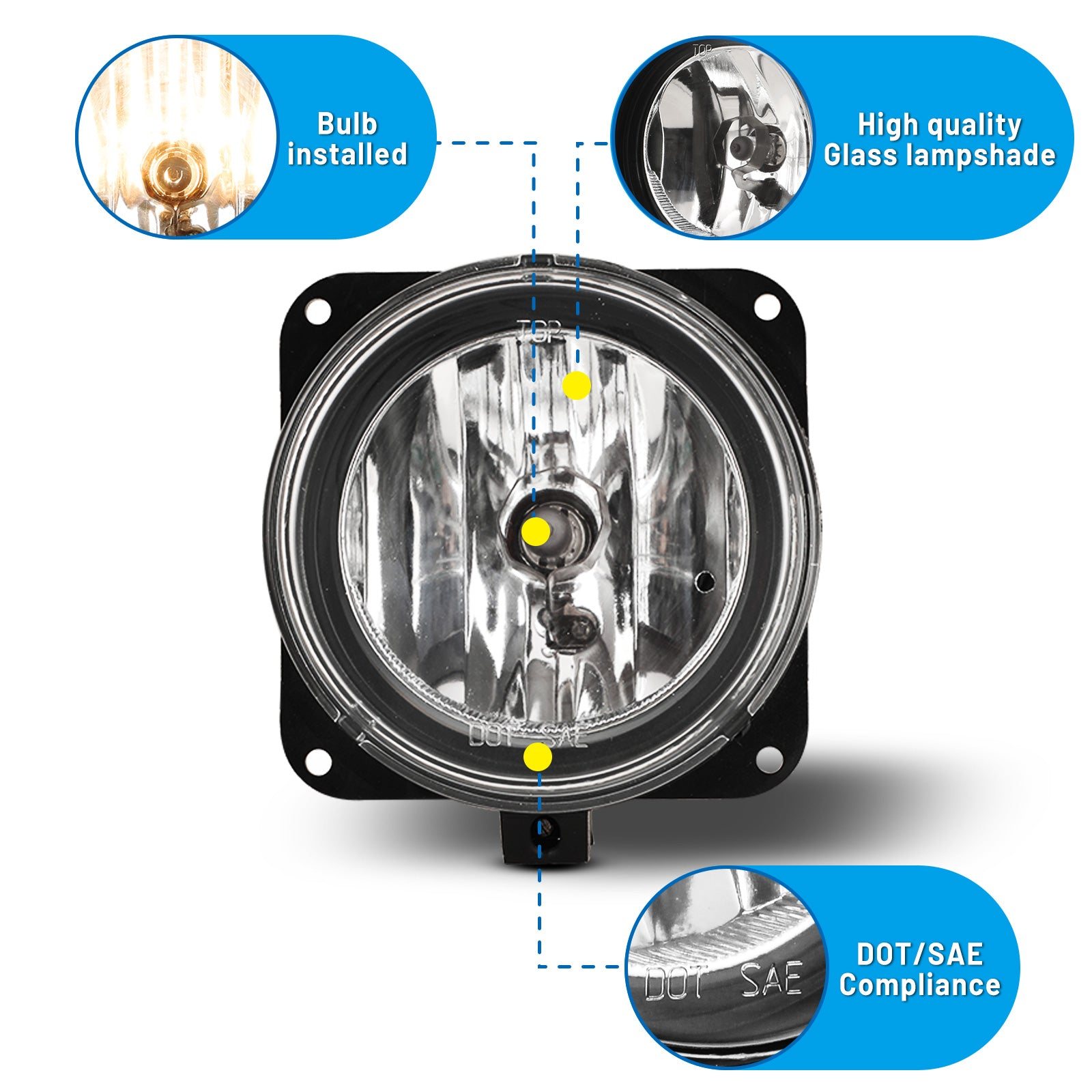 00-05 Ford Focus SVT: Winjet Fog Lights OE Replacement - Clear photo 3