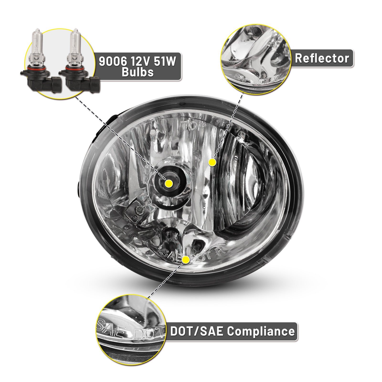 01-07 Toyota Sequoia: Winjet Fog Lights OE Replacement - Clear photo 2