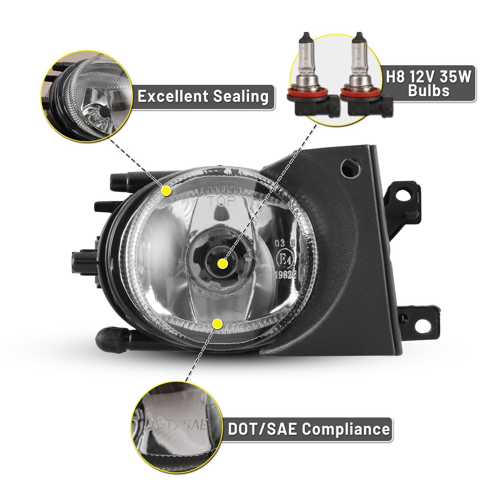 01-03 BMW 5 Series: Winjet Fog Lights OE Replacement - Clear
