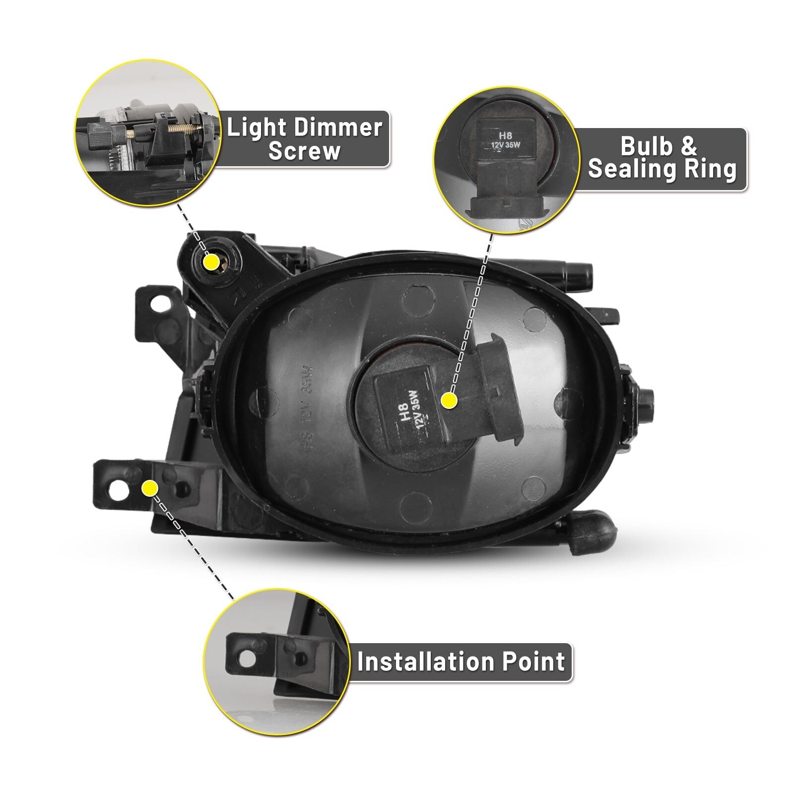 01-03 BMW 5 Series: Winjet Fog Lights OE Replacement - Clear photo 3