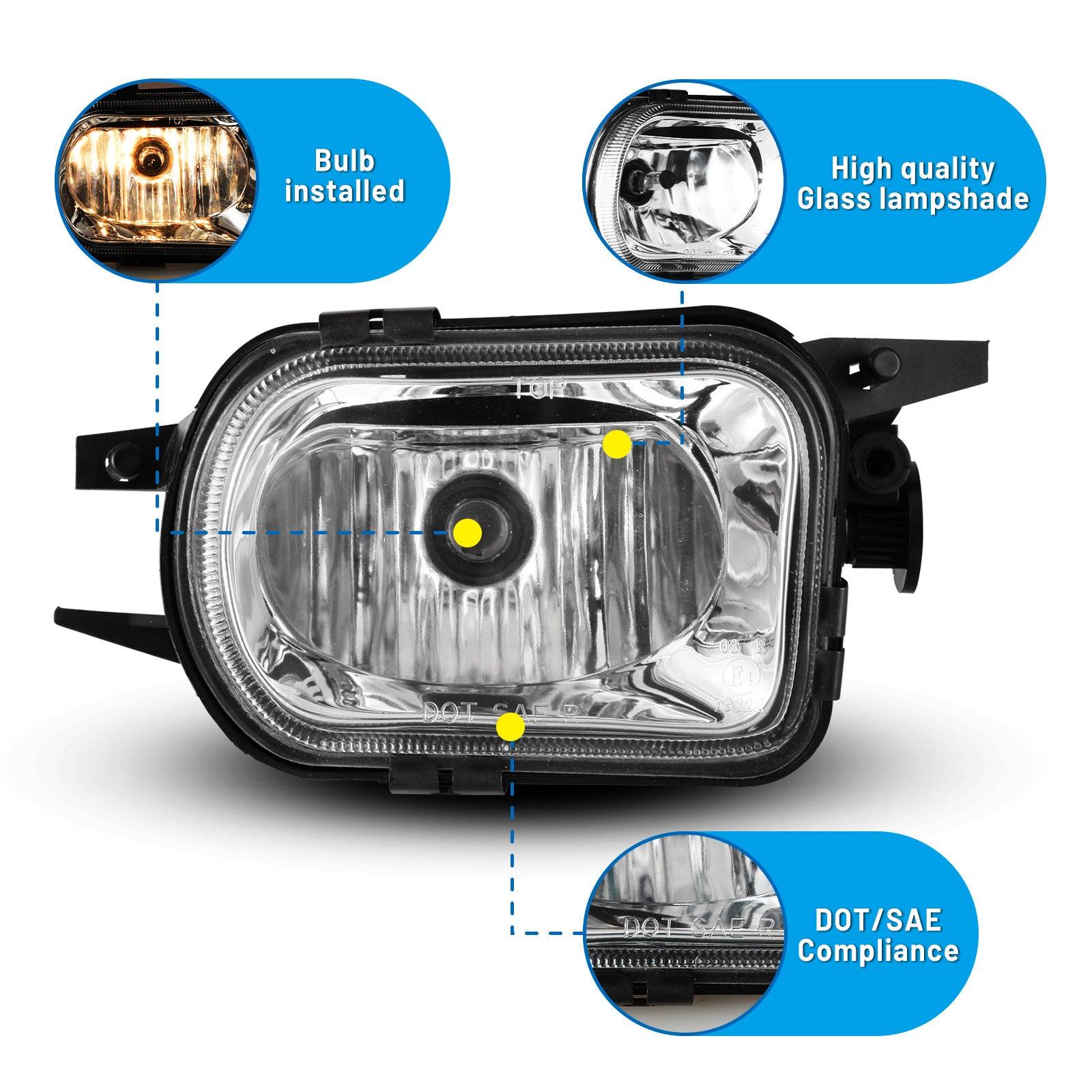 01-07 Mercedes-Benz C-Class: Winjet Fog Lights OE Replacement - Clear photo 2