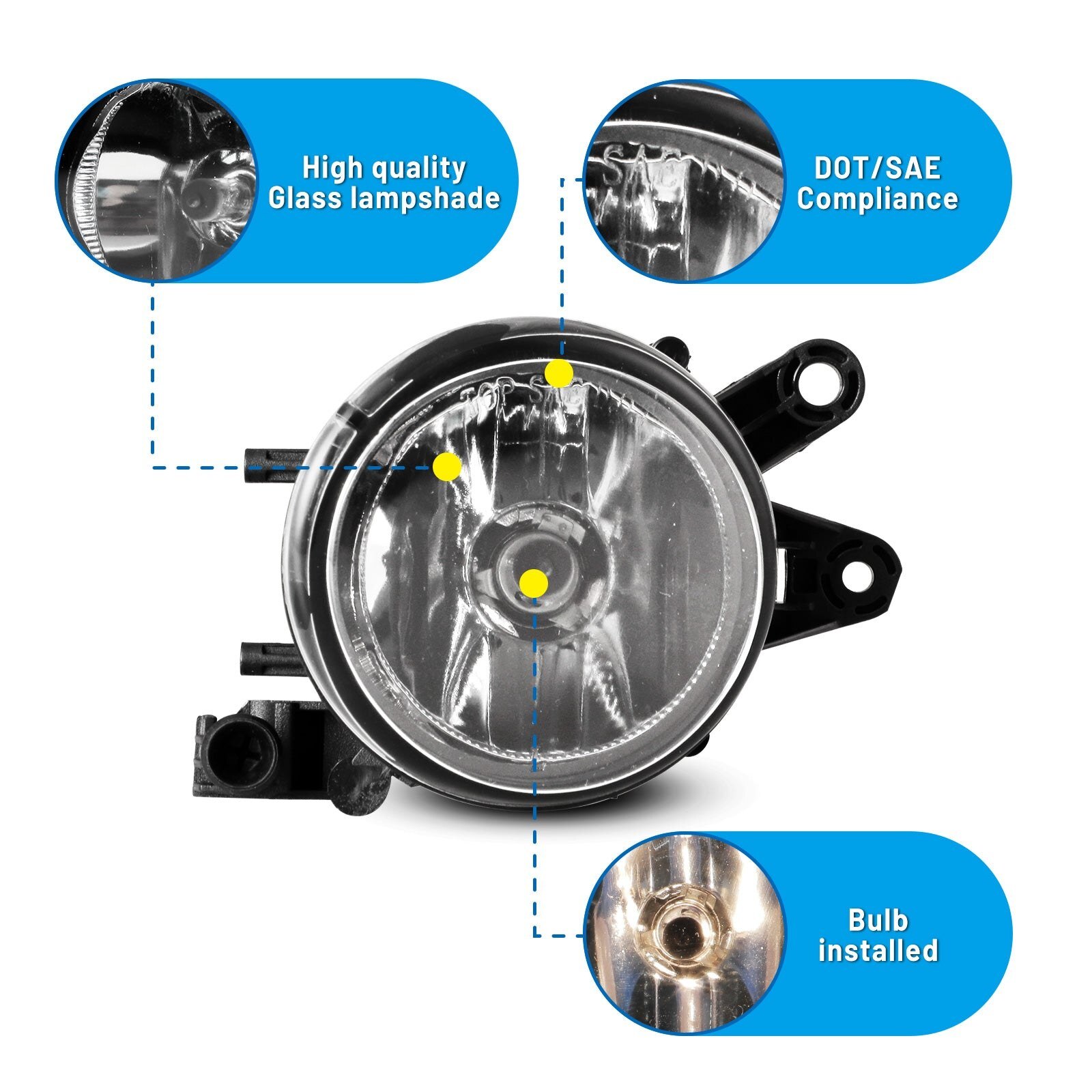 02-05 Audi A4: Winjet Fog Lights - Clear photo 2
