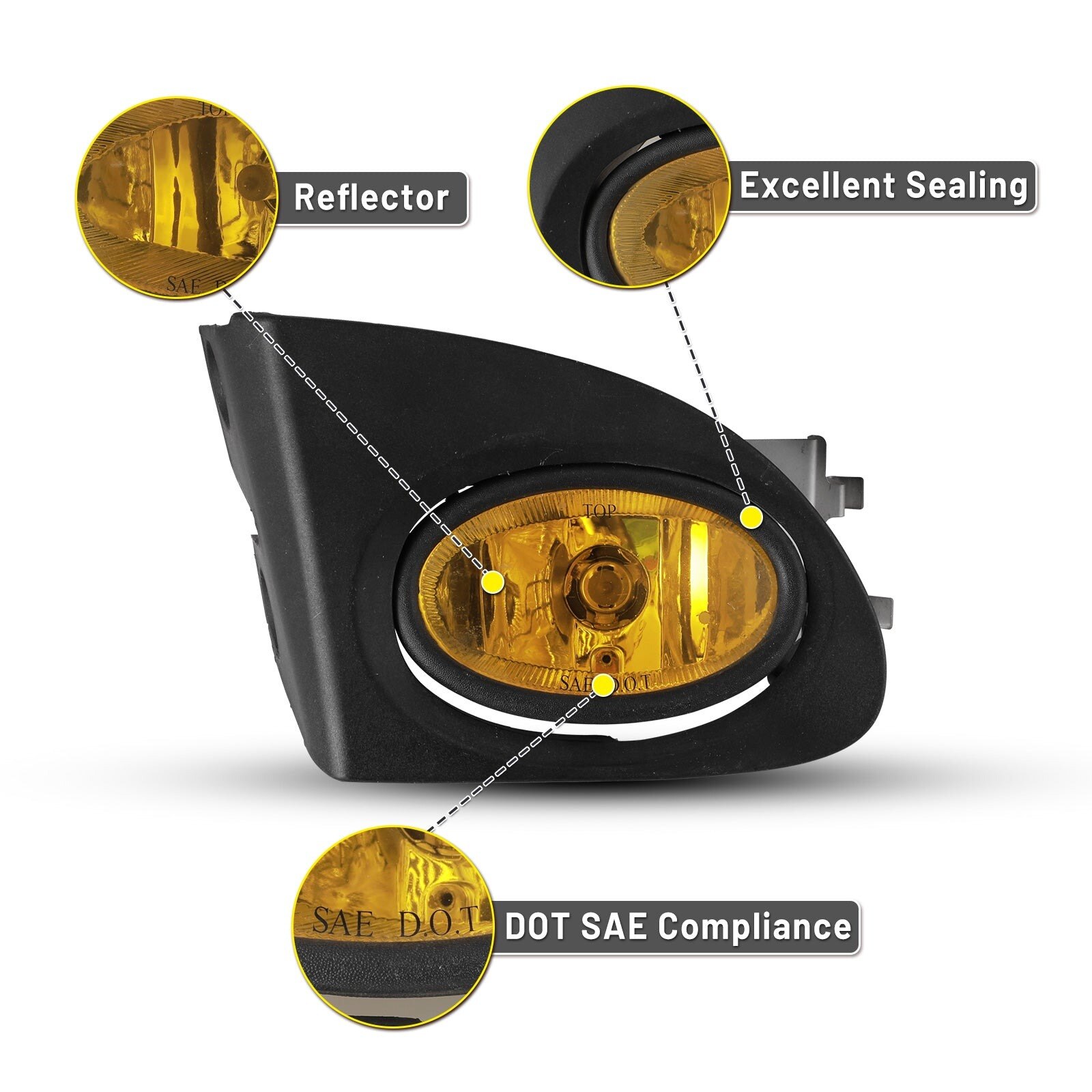 02-05 Honda Civic: Winjet Fog Lights - Amber Yellow photo 2