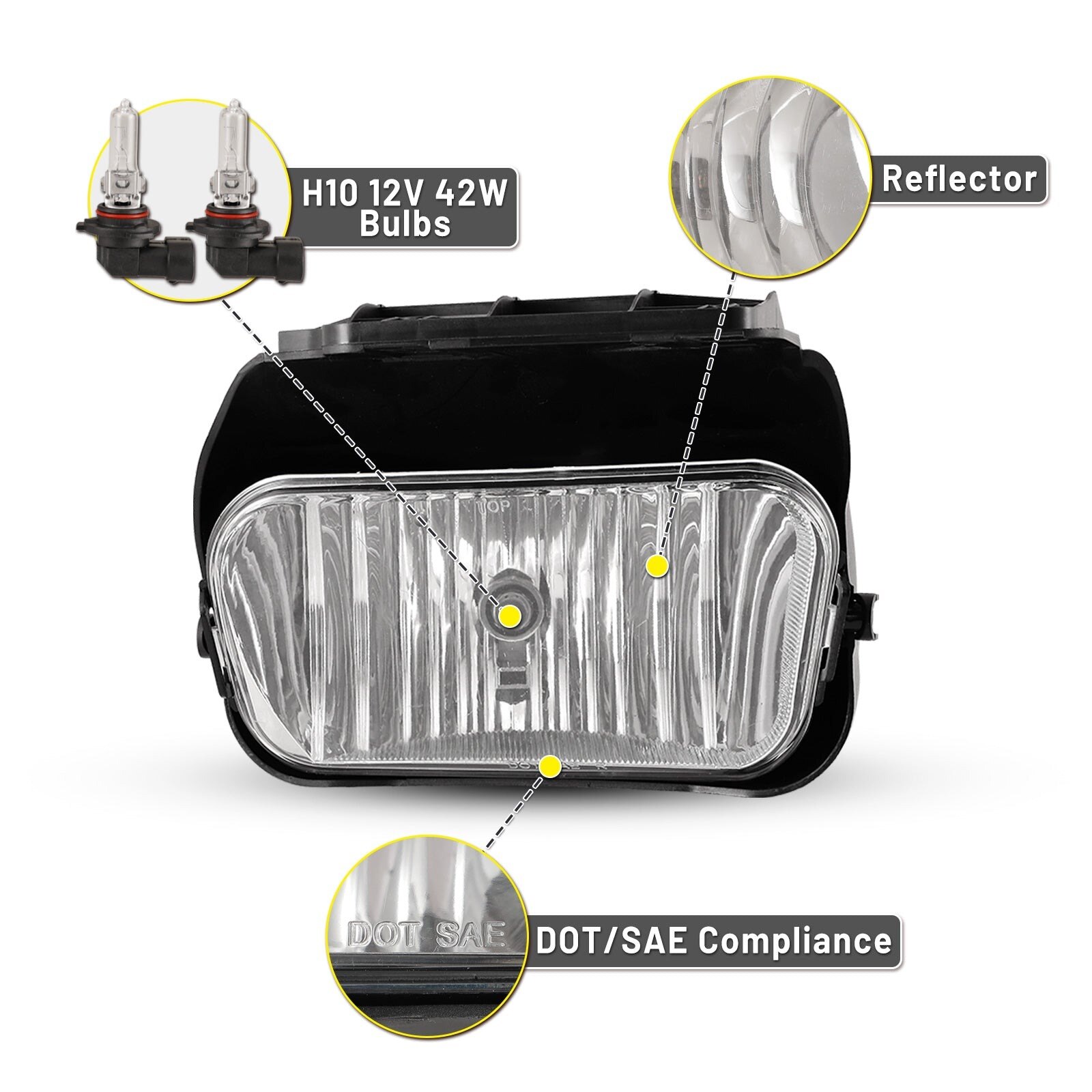 03-07 Chevrolet Silverado: Winjet Fog Lights OE Replacement - Clear photo 2